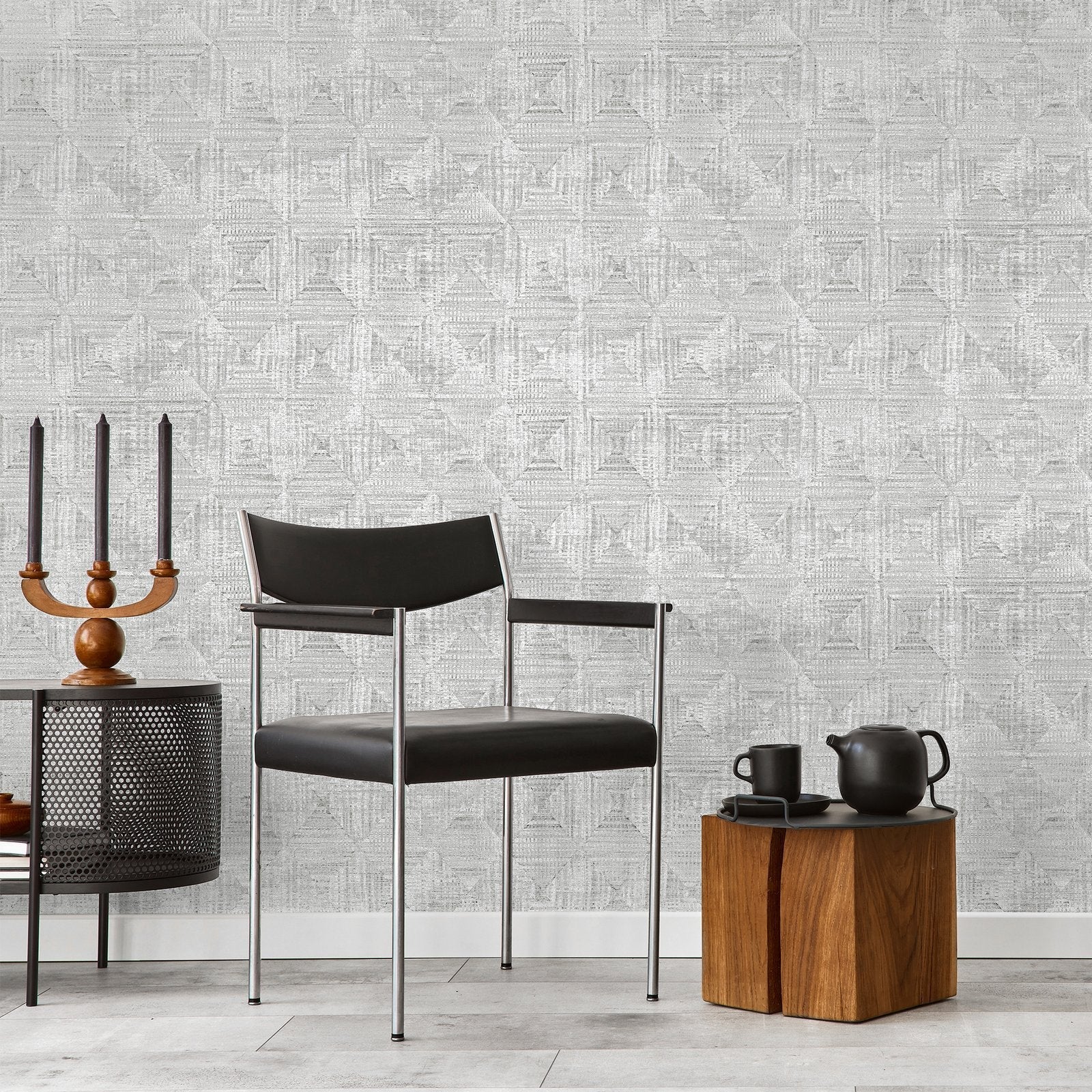 Raffia wallpaper in silver grey color - pattern number GH65346-23 - by Galerie in the Pepper collection