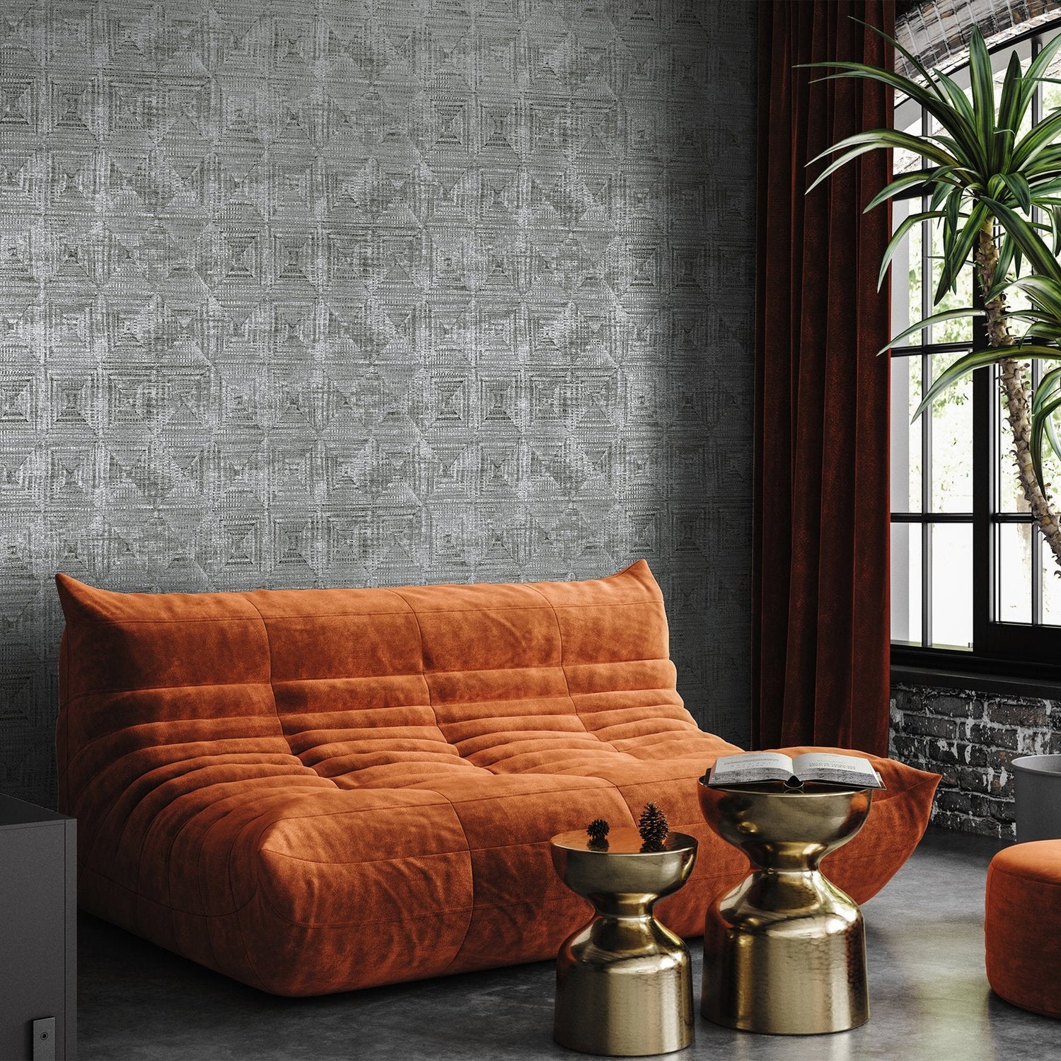 Raffia wallpaper in silver grey color - pattern number GH65347-23 - by Galerie in the Pepper collection