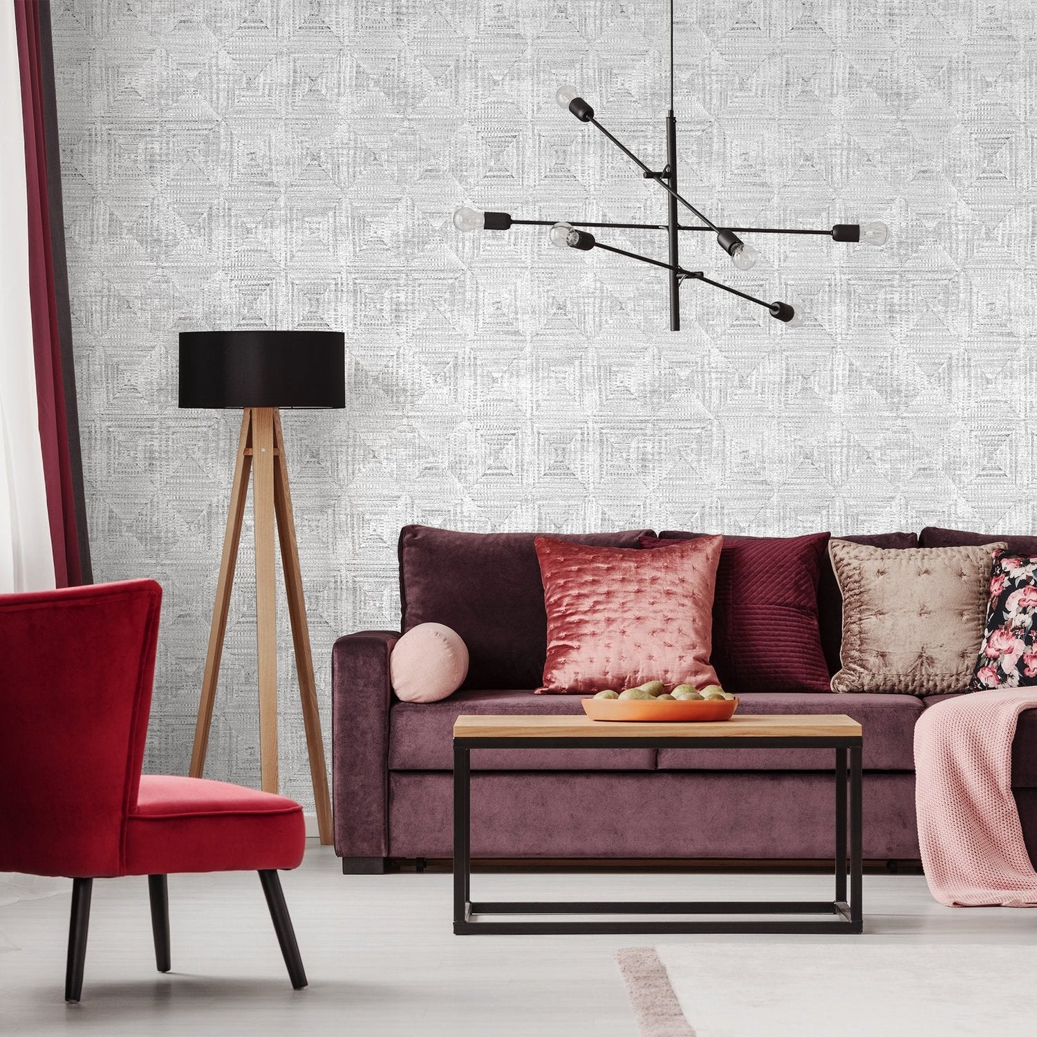 Raffia wallpaper in silver grey color - pattern number GH65349-23 - by Galerie in the Pepper collection