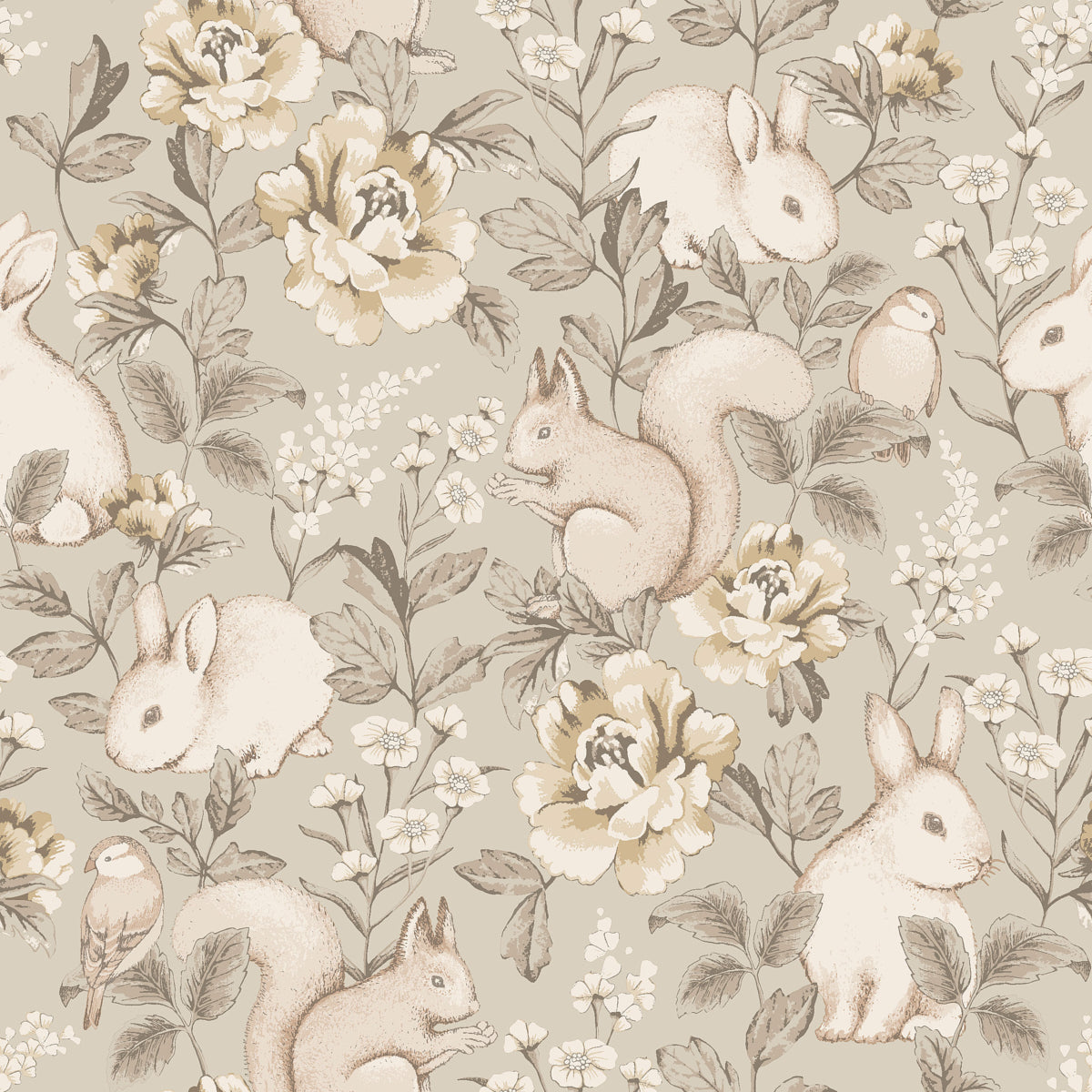 Magic Forest wallpaper in taupe color - pattern number 6933 - by Schumacher in the Borastapeter collection