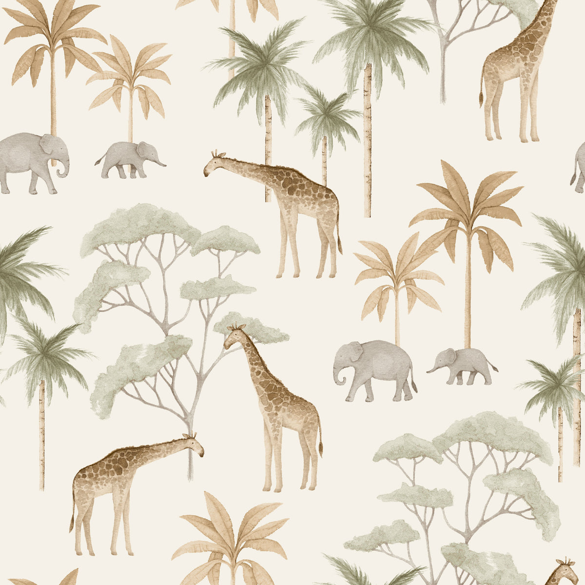 Savannah wallpaper in soft neutral color - pattern number 6939 - by Schumacher in the Borastapeter collection