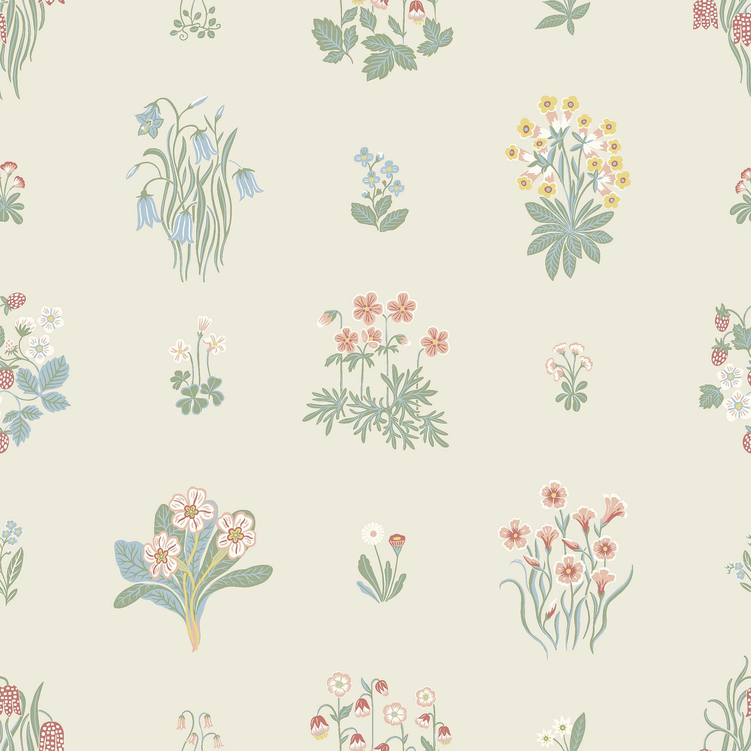 Ängsflora Wallpaper in spring color - pattern number 6951 - by Schumacher in the Borastapeter collection