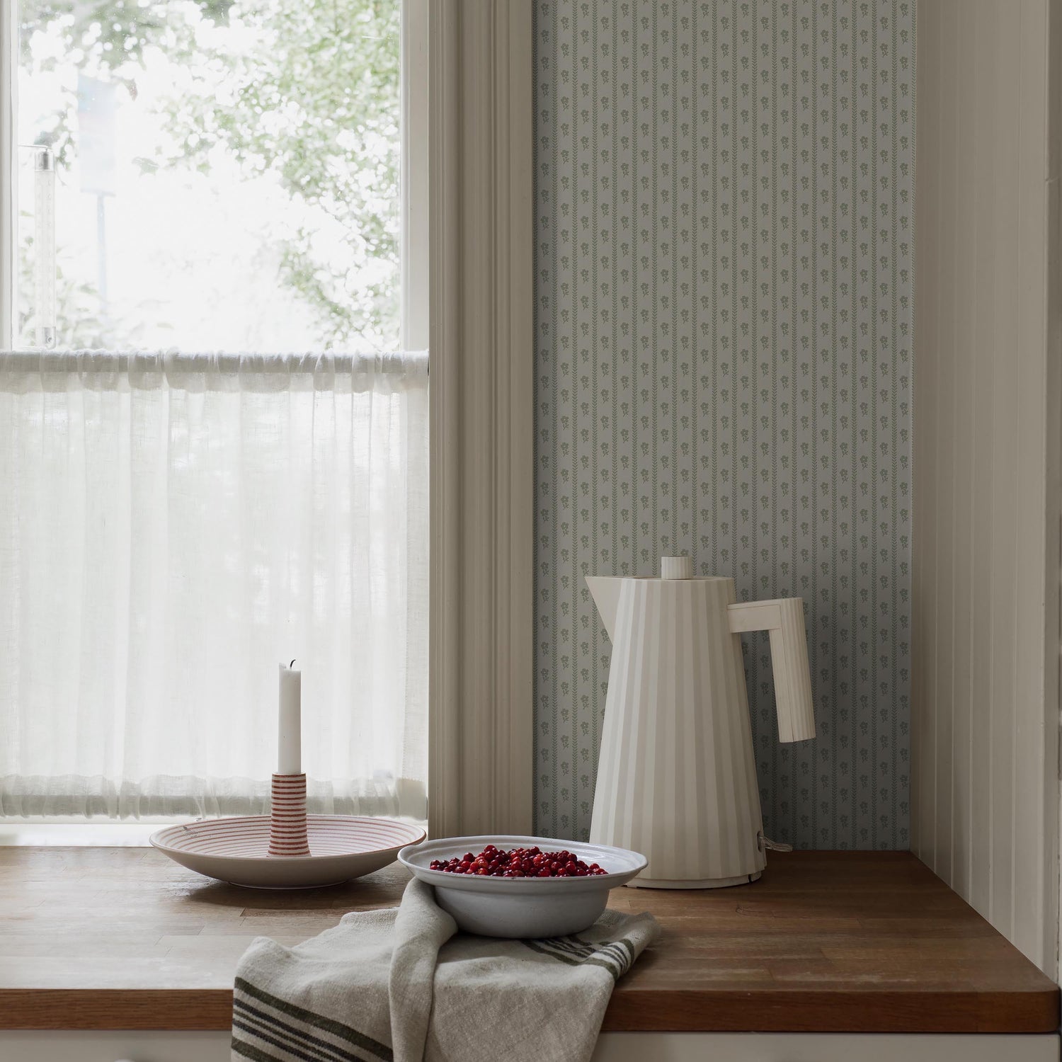 Lilla Lyckan Wallpaper in sage color - pattern number 6954 - by Schumacher in the Borastapeter collection