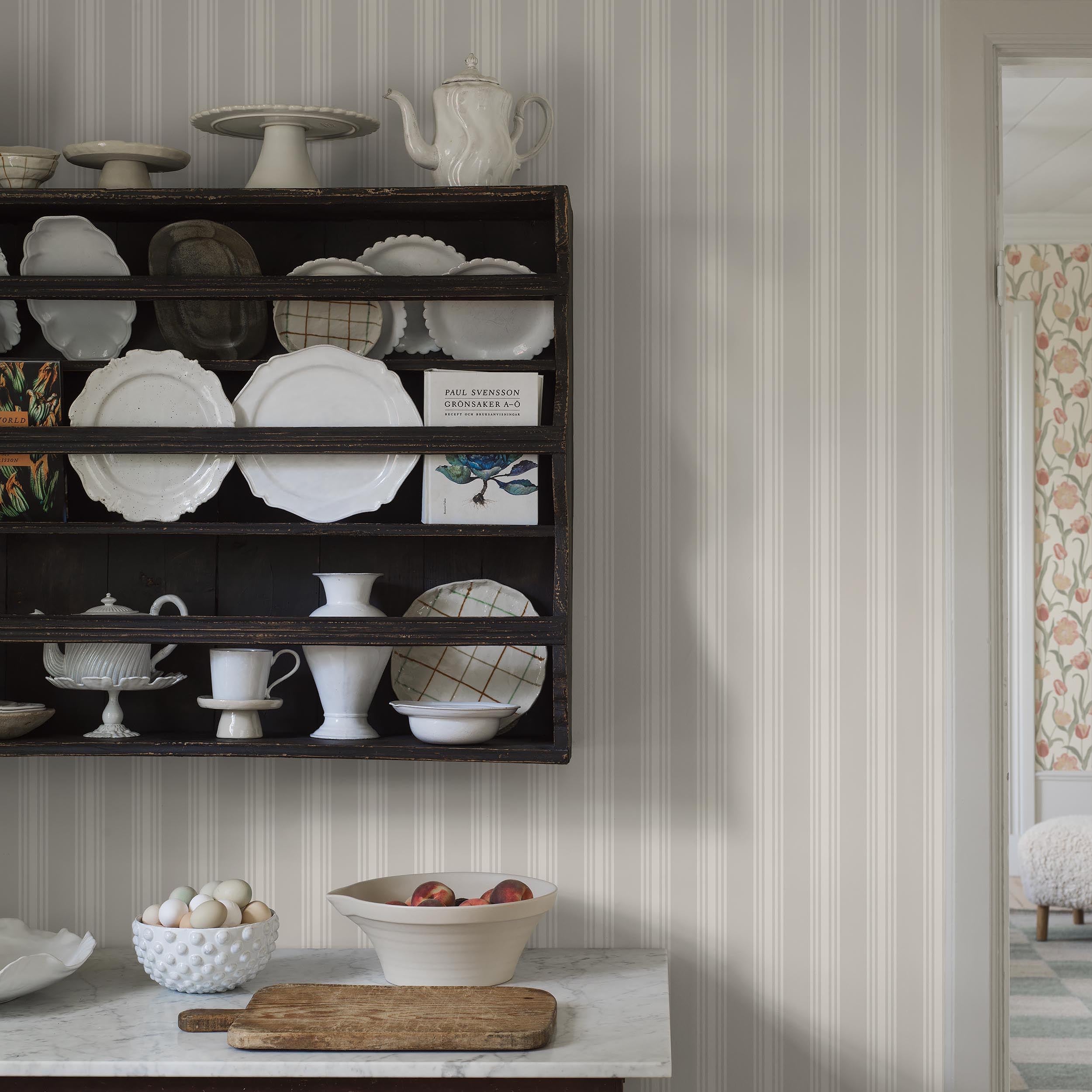 Gunnebo Wallpaper in bone color - pattern number 6961 - by Schumacher in the Borastapeter collection