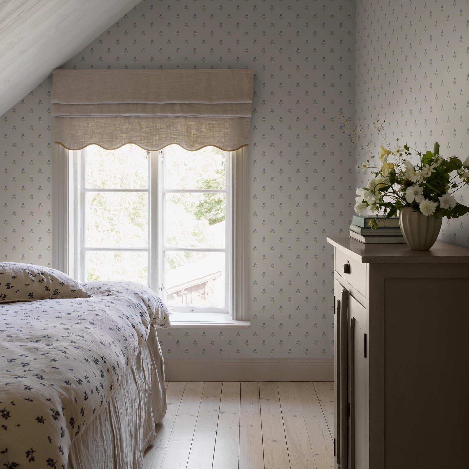 Anemone By Boråstapeter Wallpaper in blue color - pattern number 6974 - by Schumacher in the Borastapeter collection