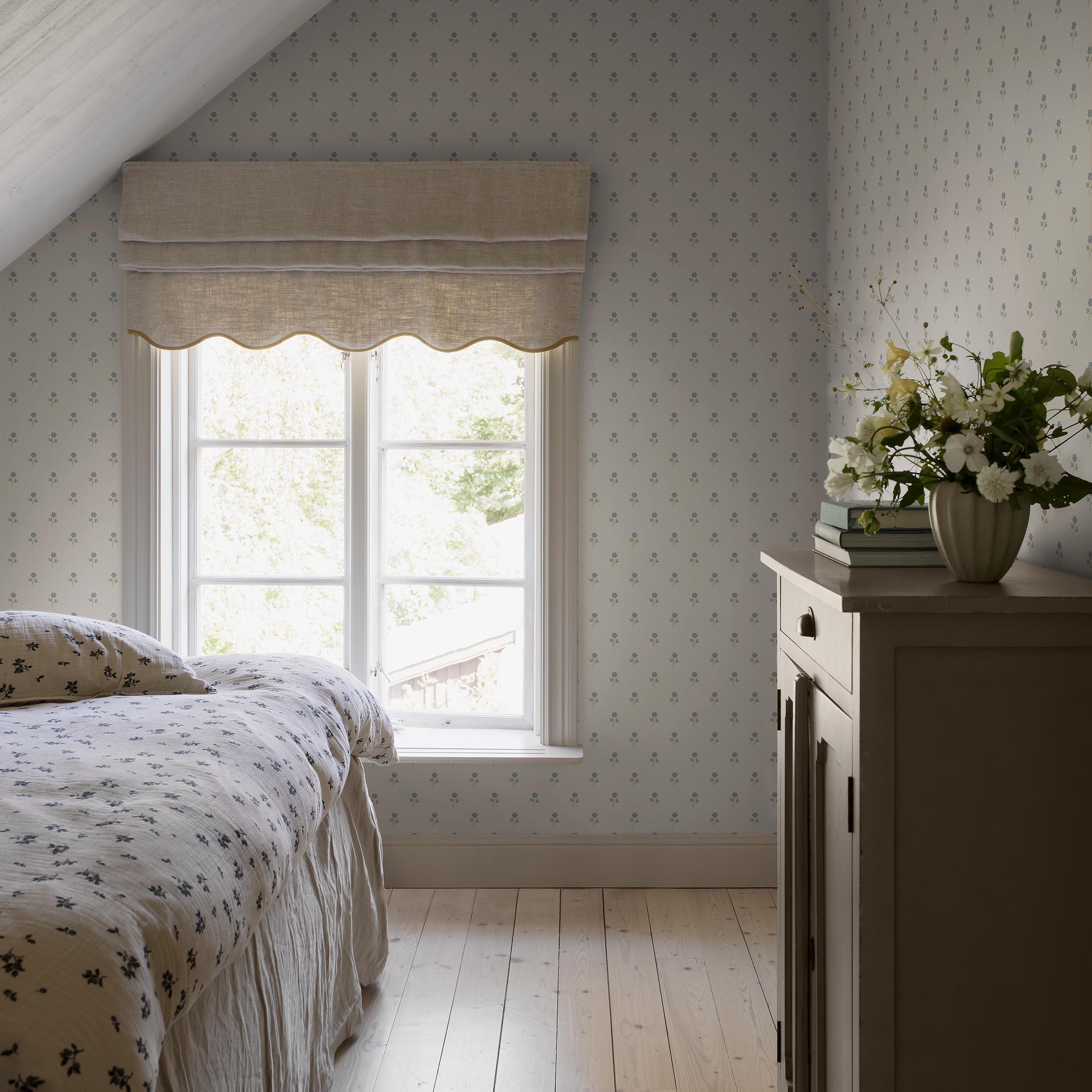 Anemone By Boråstapeter Wallpaper in blue color - pattern number 6974 - by Schumacher in the Borastapeter collection