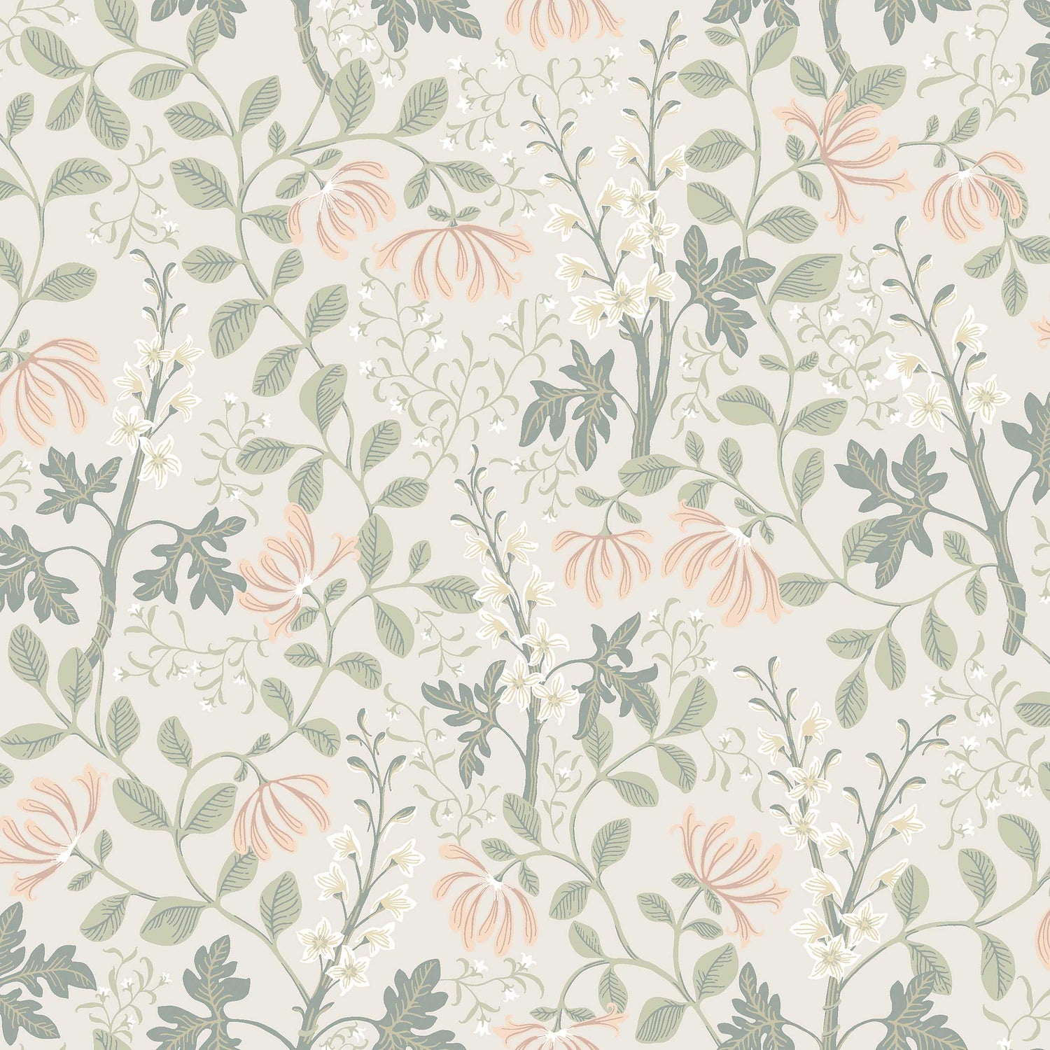 Trädgårdsfröjd Wallpaper in sage color - pattern number 6983 - by Schumacher in the Borastapeter collection
