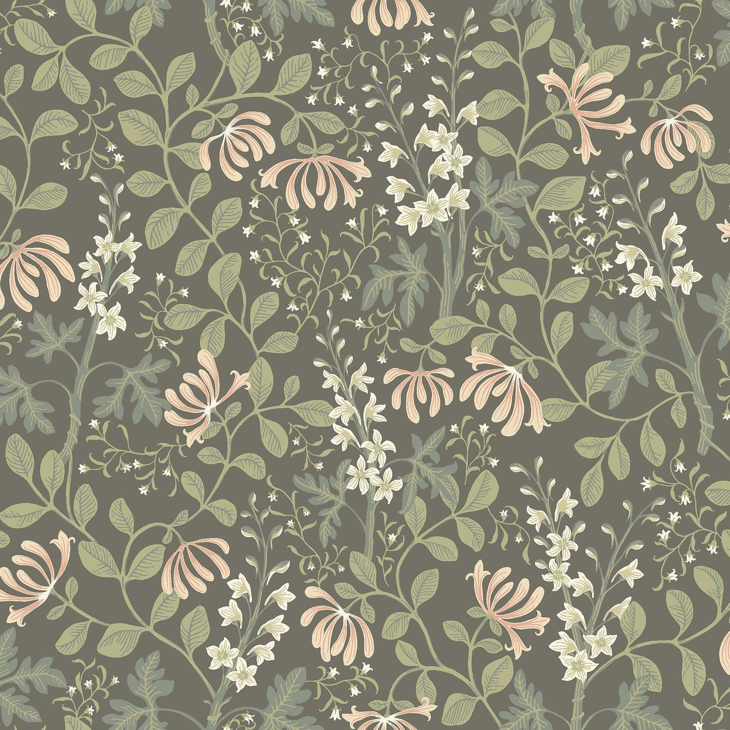 Trädgårdsfröjd Wallpaper in charcoal color - pattern number 6986 - by Schumacher in the Borastapeter collection
