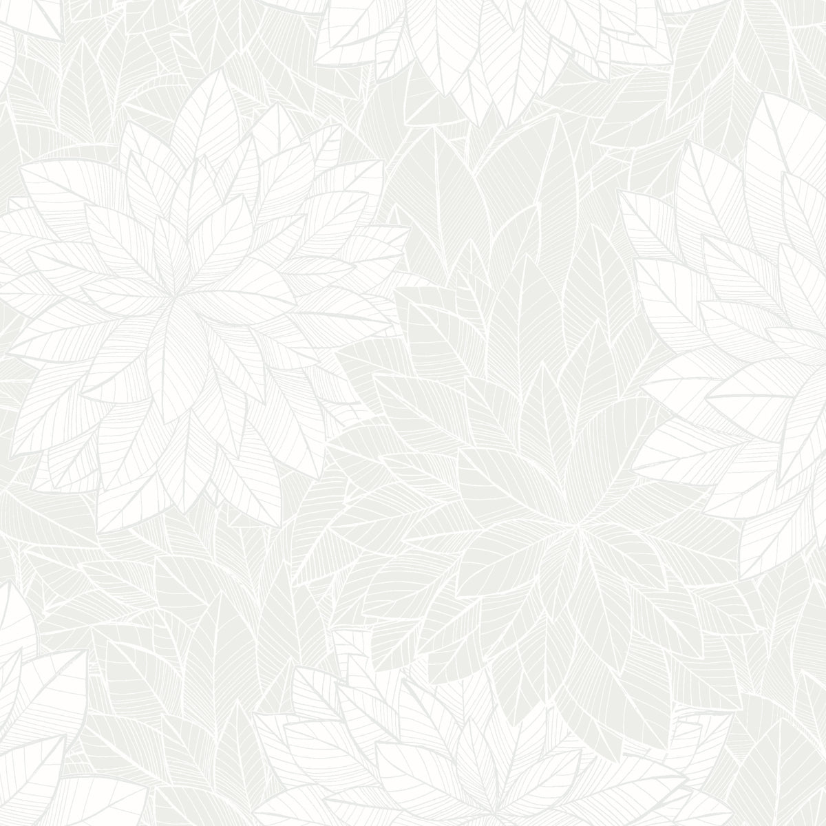 Foliage wallpaper in white color - pattern number 7186 - by Schumacher in the Borastapeter collection