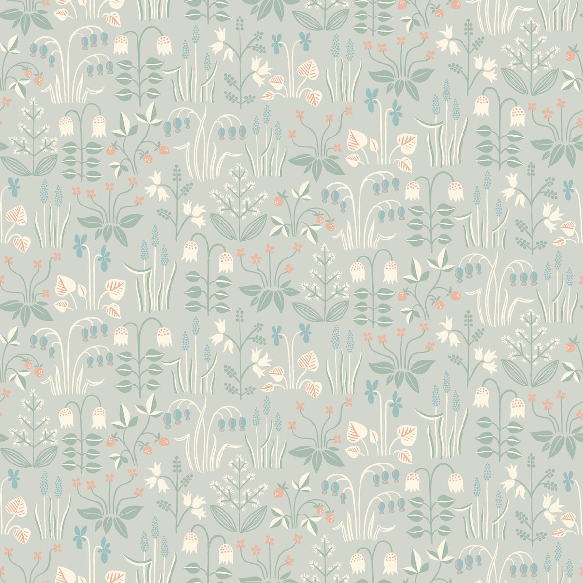 Strawberry Field wallpaper in dove color - pattern number 7216 - by Schumacher in the Borastapeter collection