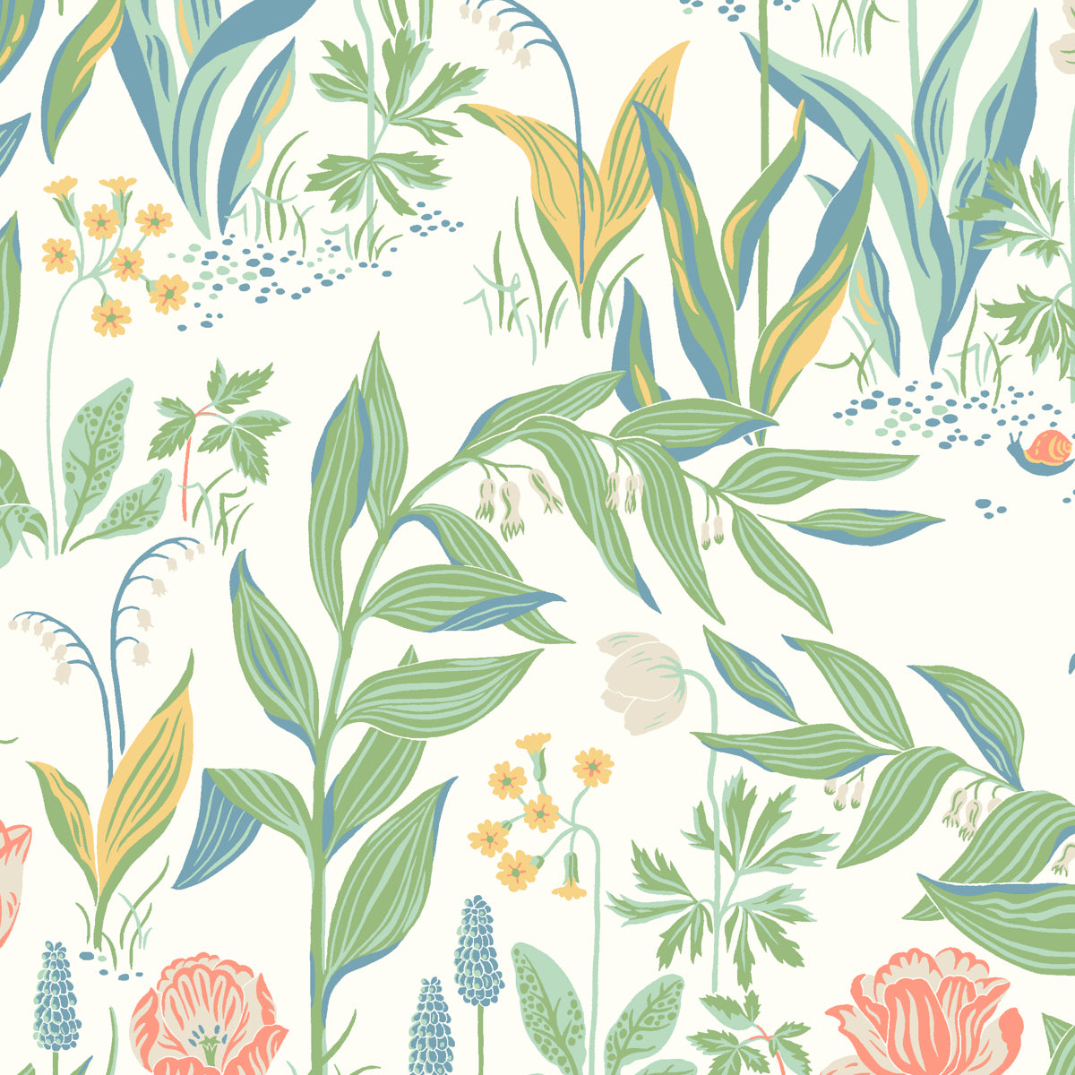 Spring Garden wallpaper in ivory multi color - pattern number 7218 - by Schumacher in the Borastapeter collection
