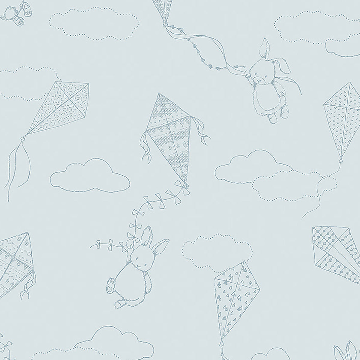 Up and Away wallpaper in sky and silver color - pattern number 7461 - by Schumacher in the Borastapeter collection