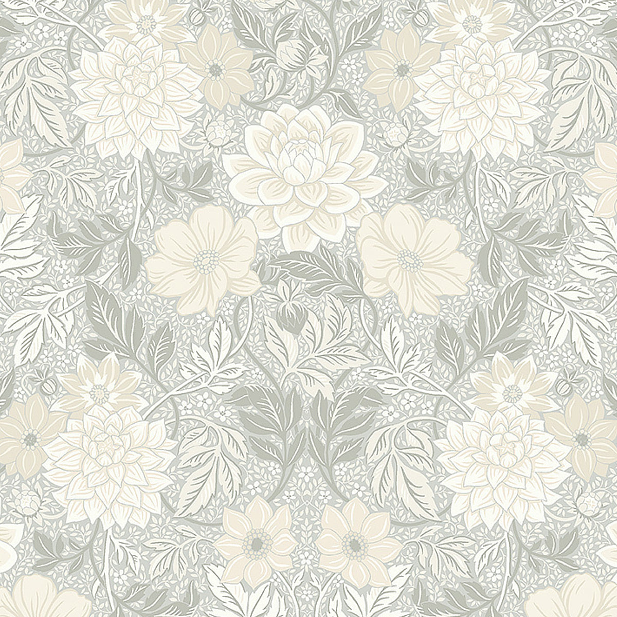 Dahlia Garden wallpaper in natural color - pattern number 7664 - by Schumacher in the Borastapeter collection