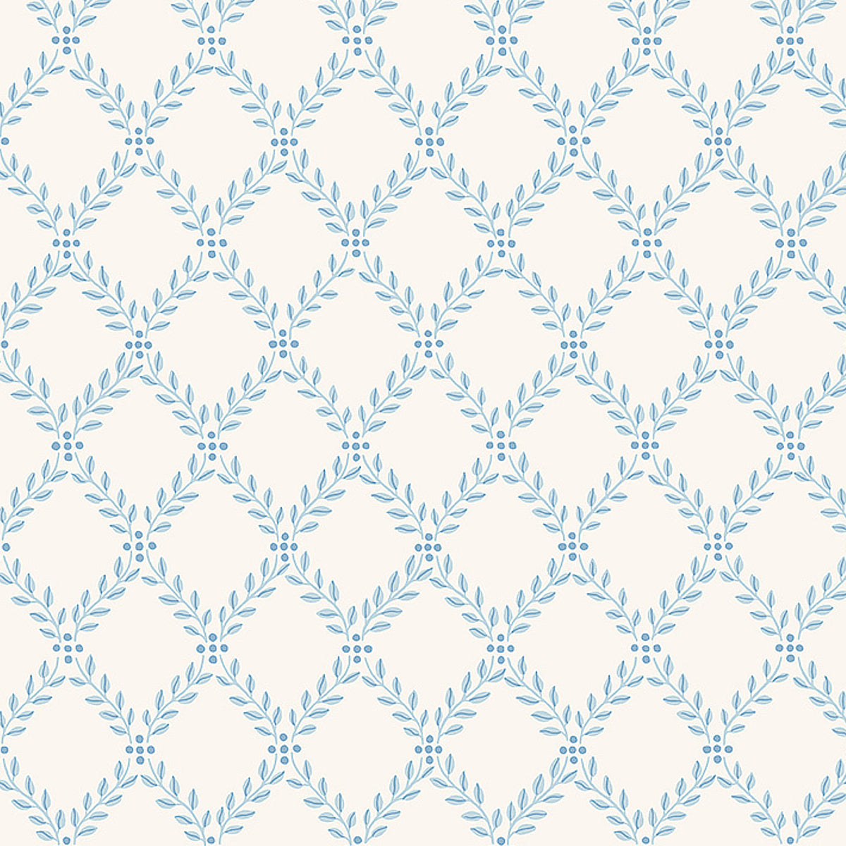 Trellis Leaves wallpaper in blue color - pattern number 7672 - by Schumacher in the Borastapeter collection