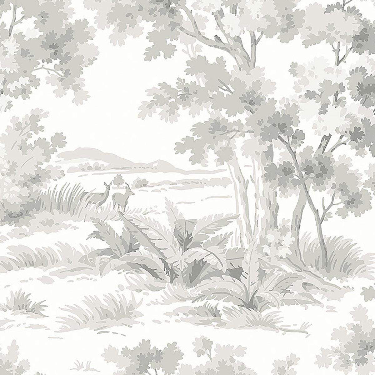 Countryside Morning wallpaper in grey color - pattern number 7677 - by Schumacher in the Borastapeter collection