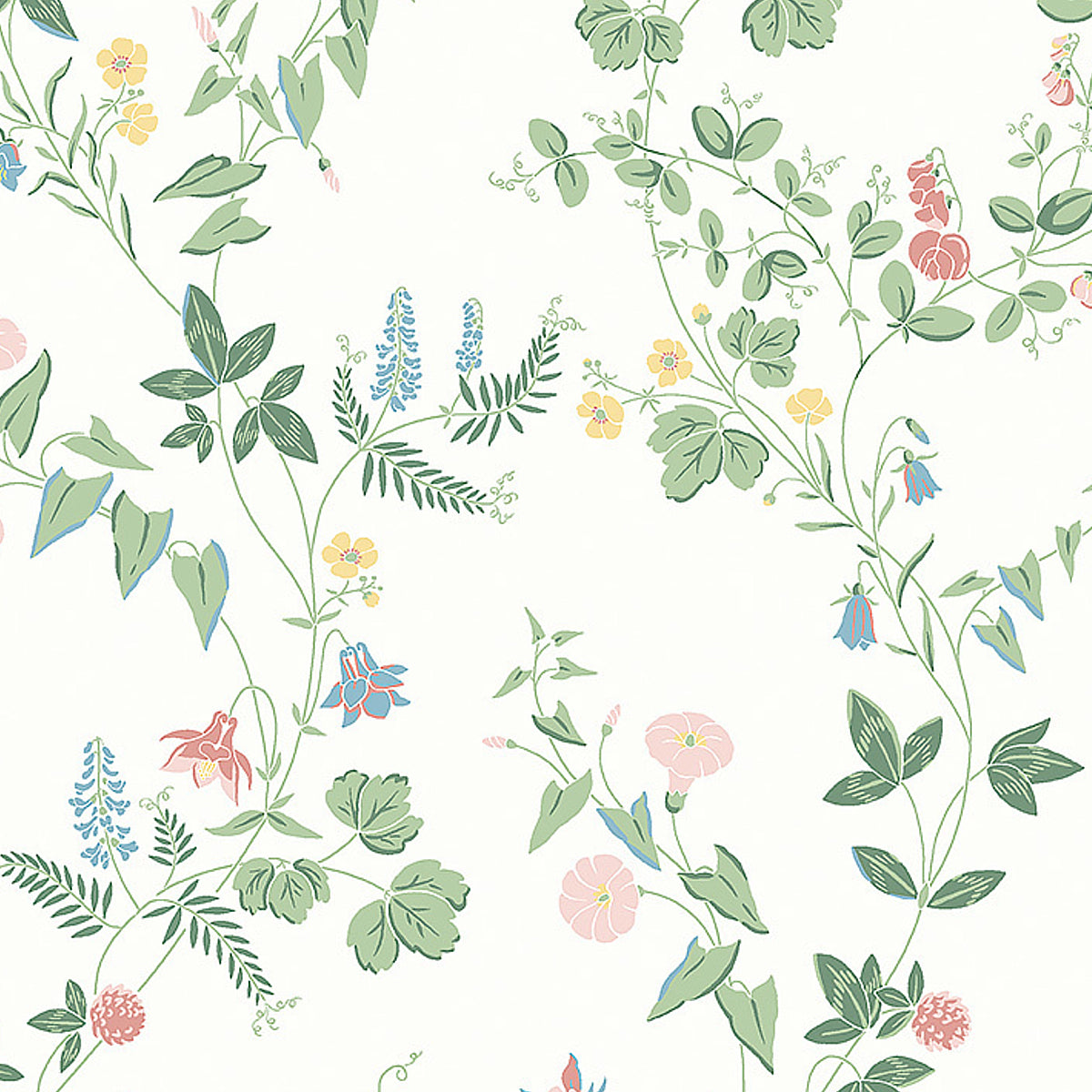 Midsummers Eve wallpaper in ivory color - pattern number 7680 - by Schumacher in the Borastapeter collection