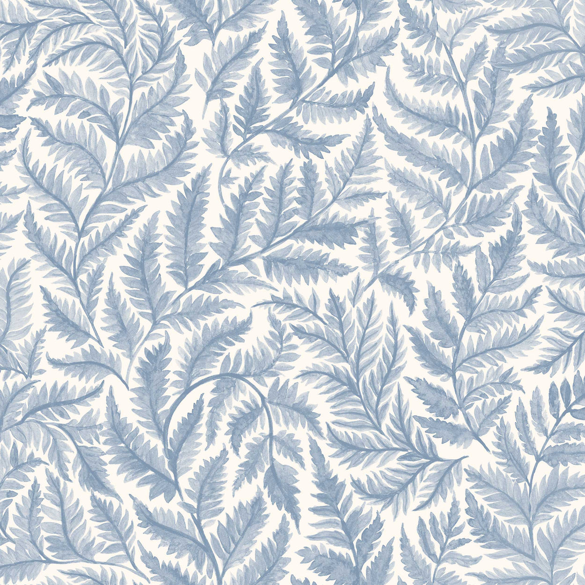 Ferns Wallpaper in blue color - pattern number 7790 - by Schumacher in the Borastapeter collection