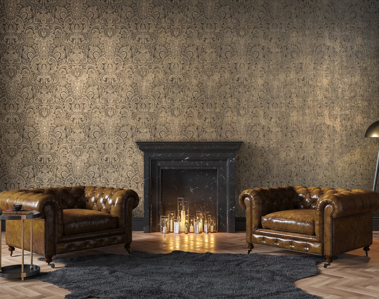 Aphrodite wallpaper in bronze brown color - pattern number 81196 - by Galerie in the Adonea collection