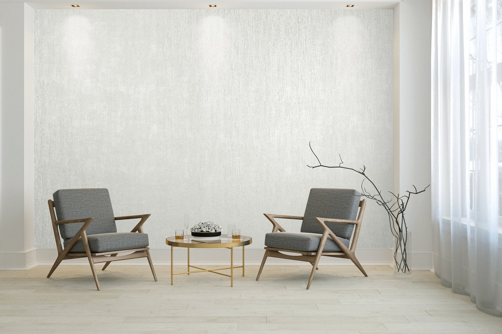 Neptun Pearl White wallpaper in white color - pattern number GH81206-23 - by Galerie in the Universe collection