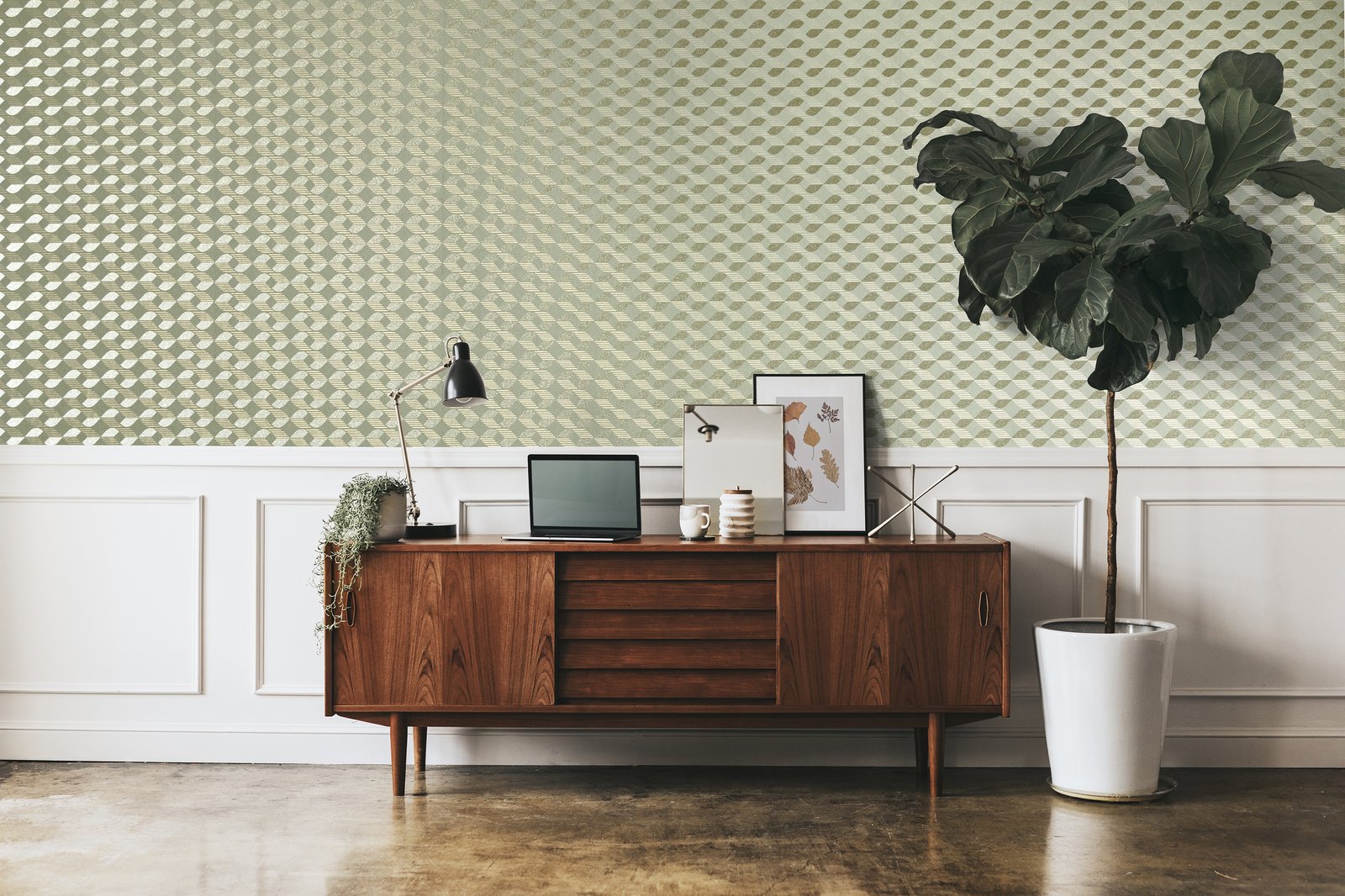 Venus Sage Green wallpaper in green color - pattern number GH81215-23 - by Galerie in the Universe collection