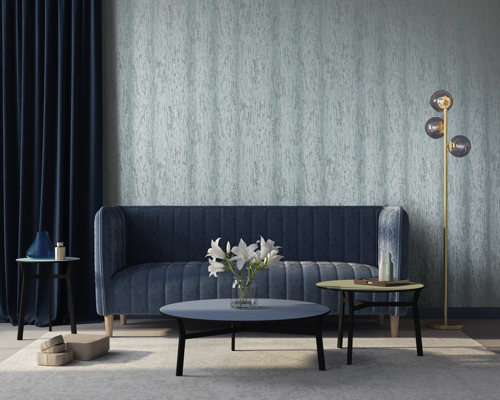 Elysee wallpaper in blue color - pattern number GH81250-23 - by Galerie in the Urban Classics collection