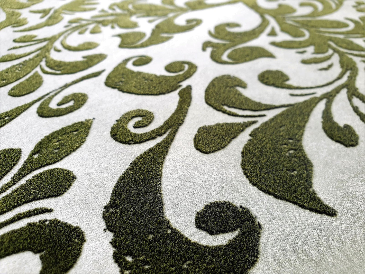 Mayfair / Loft Damask Flock wallpaper in green color - pattern number GH81254-23 - by Galerie in the Urban Classics collection