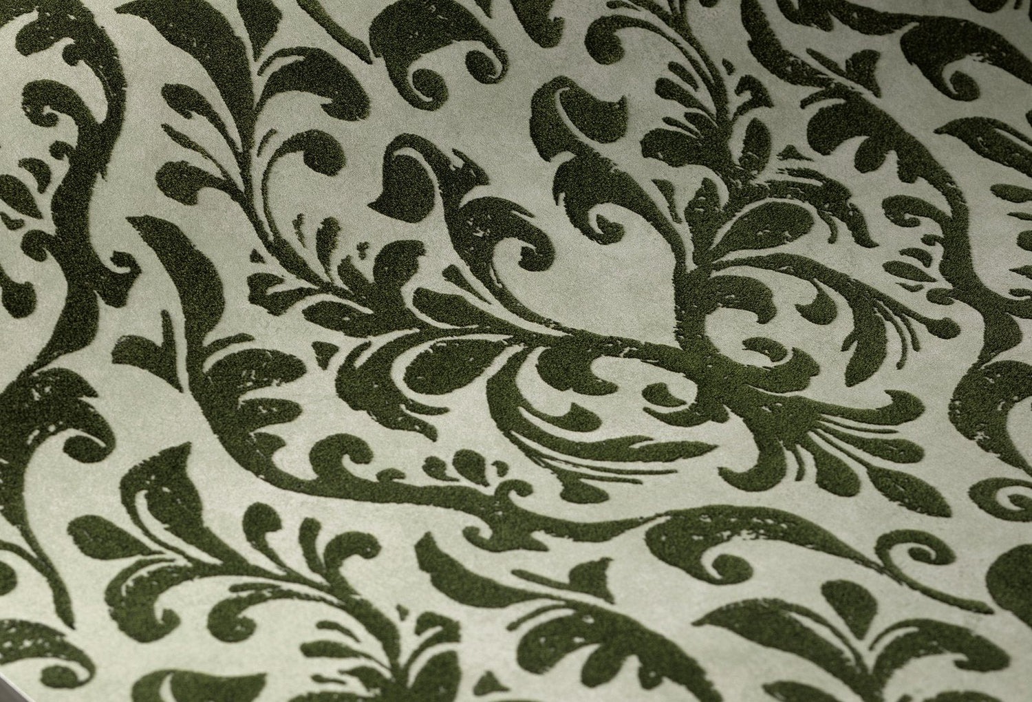Mayfair / Loft Damask Flock wallpaper in green color - pattern number GH81254-23 - by Galerie in the Urban Classics collection