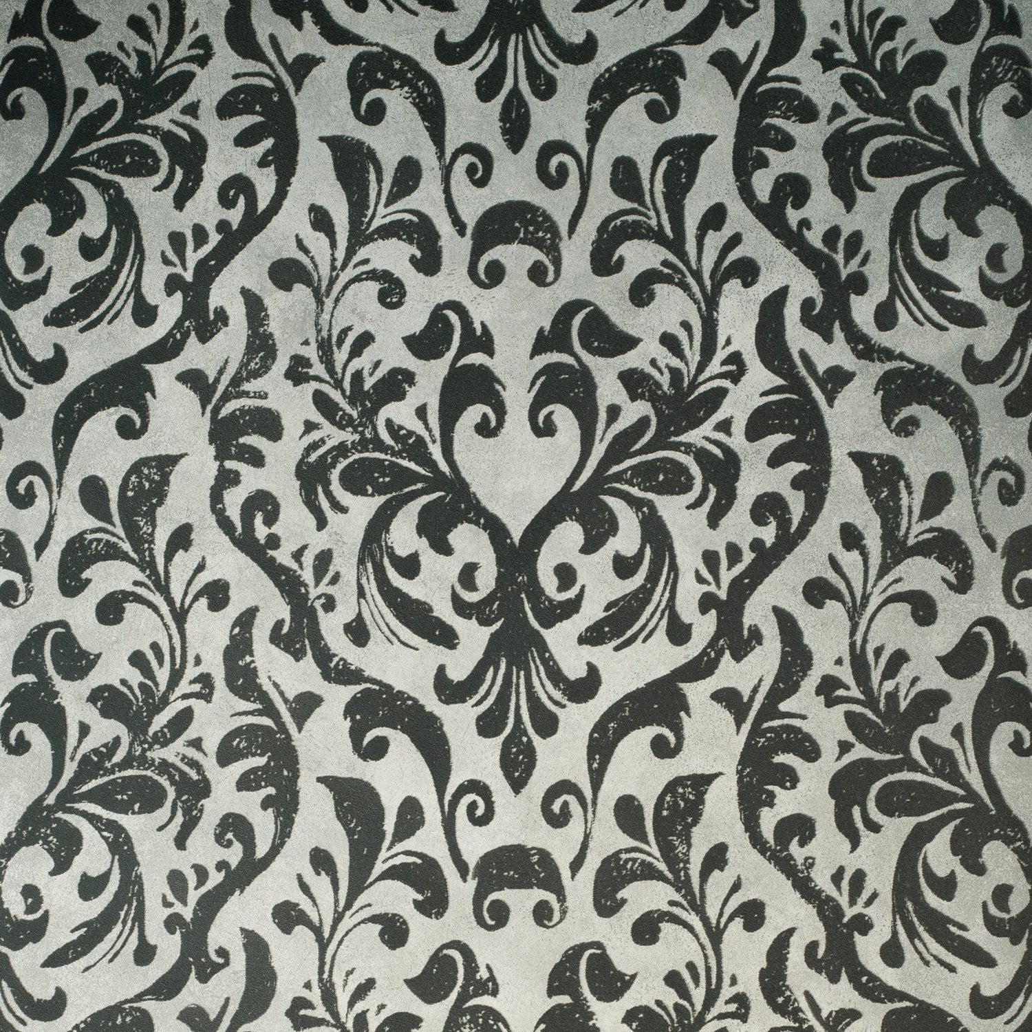 Mayfair / Loft Damask Flock wallpaper in silver grey color - pattern number GH81256-23 - by Galerie in the Urban Classics collection