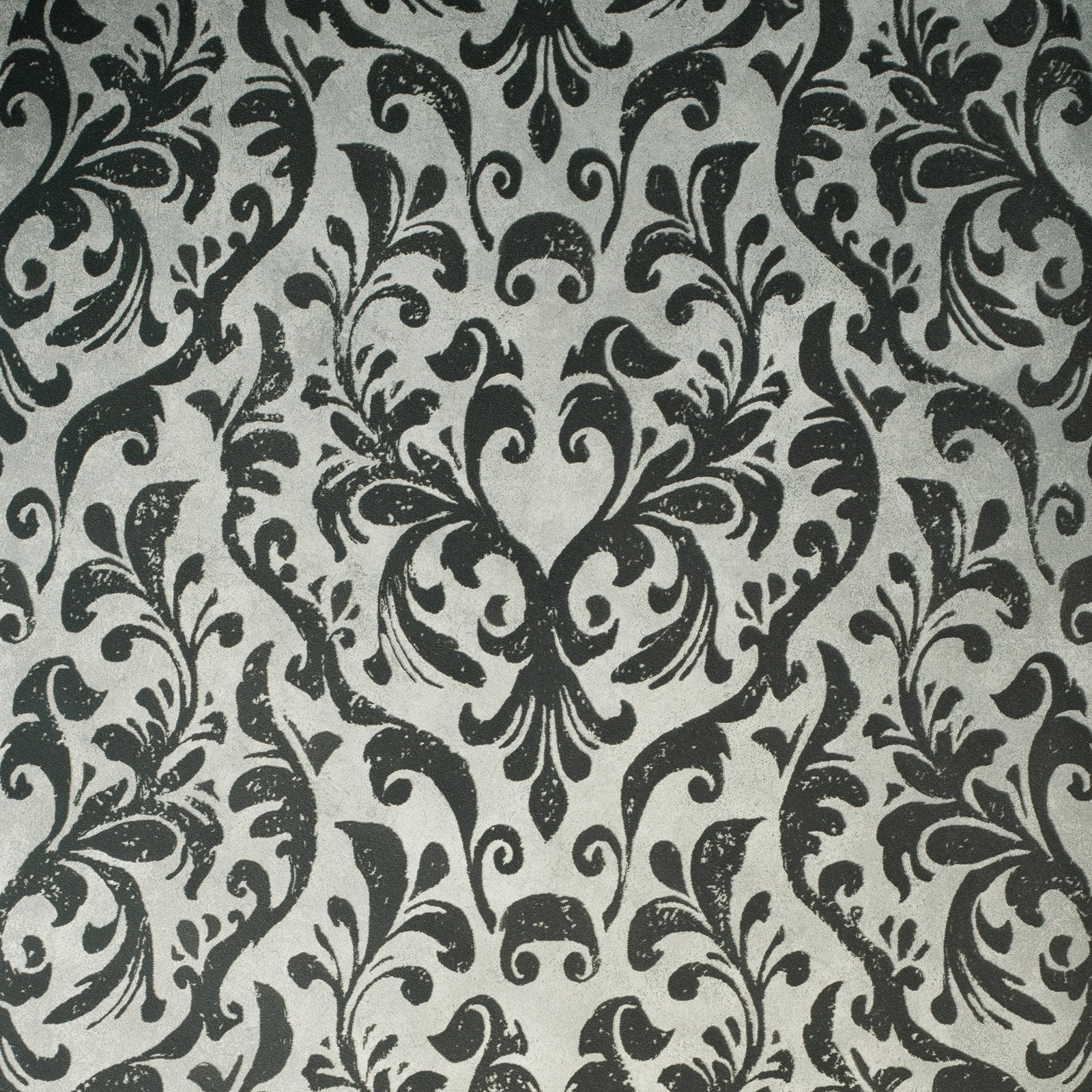 Mayfair / Loft Damask Flock wallpaper in silver grey color - pattern number GH81256-23 - by Galerie in the Urban Classics collection