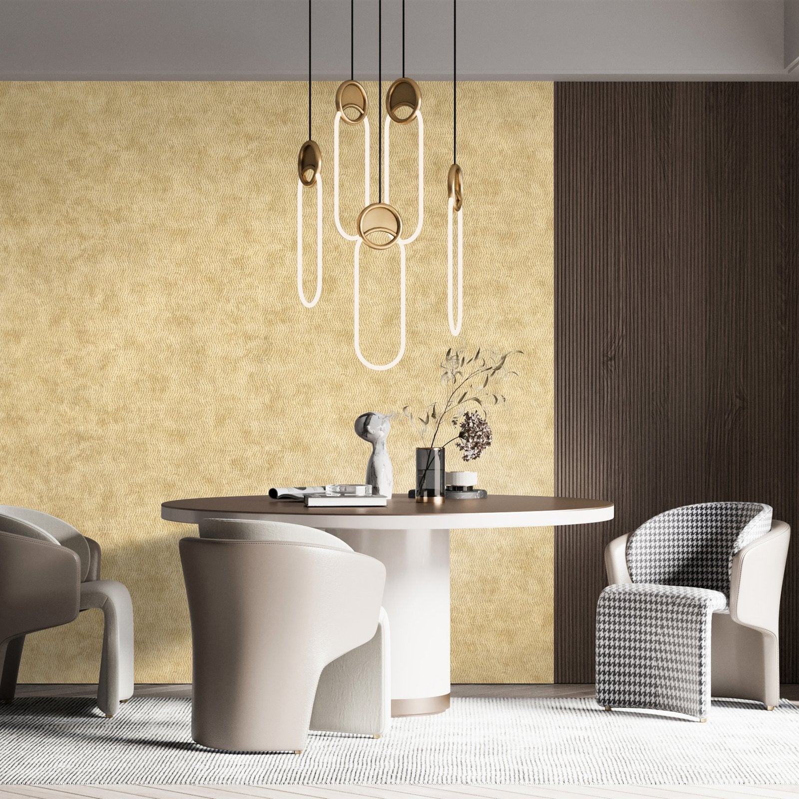 Cord wallpaper in gold color - pattern number GH81286-23 - by Galerie in the Precious collection