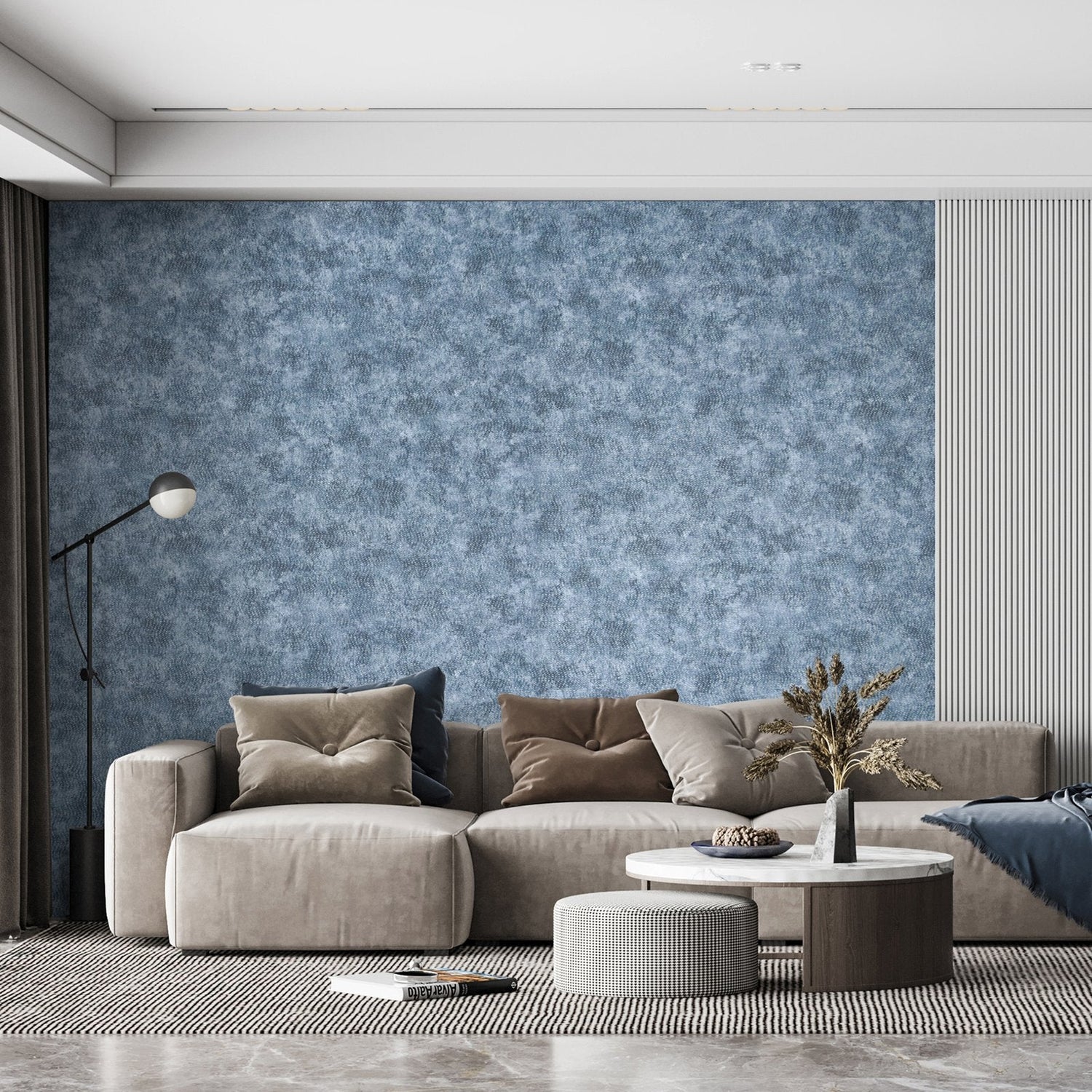 Cord wallpaper in blue color - pattern number GH81290-23 - by Galerie in the Precious collection