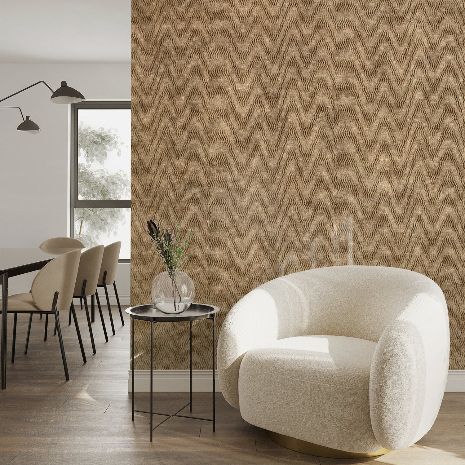 Cord wallpaper in bronze brown color - pattern number GH81291-23 - by Galerie in the Precious collection
