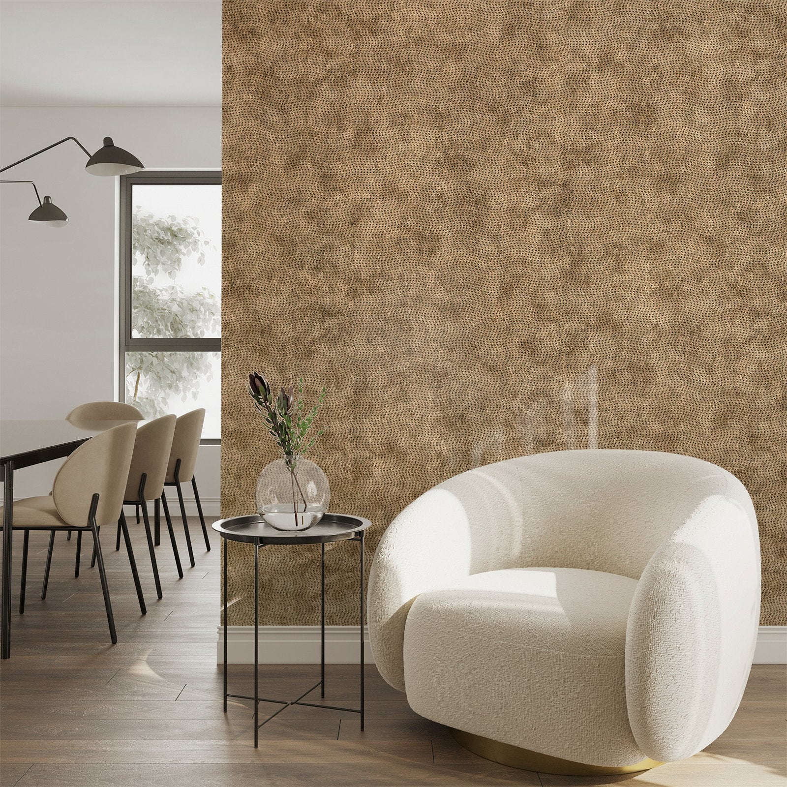 Cord wallpaper in bronze brown color - pattern number GH81291-23 - by Galerie in the Precious collection