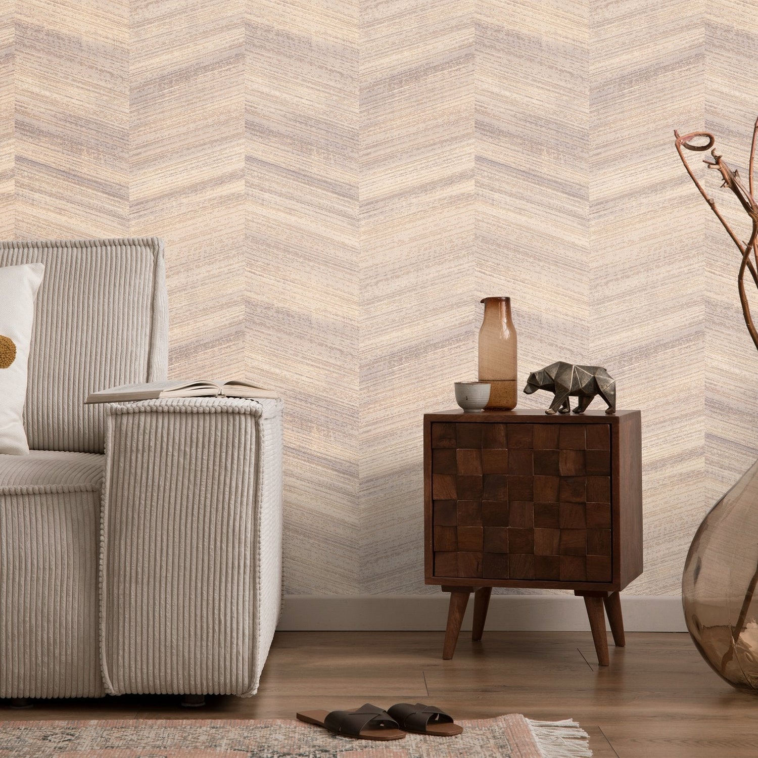 Vetro wallpaper in orange color - pattern number GH81324-23 - by Galerie in the Salt collection