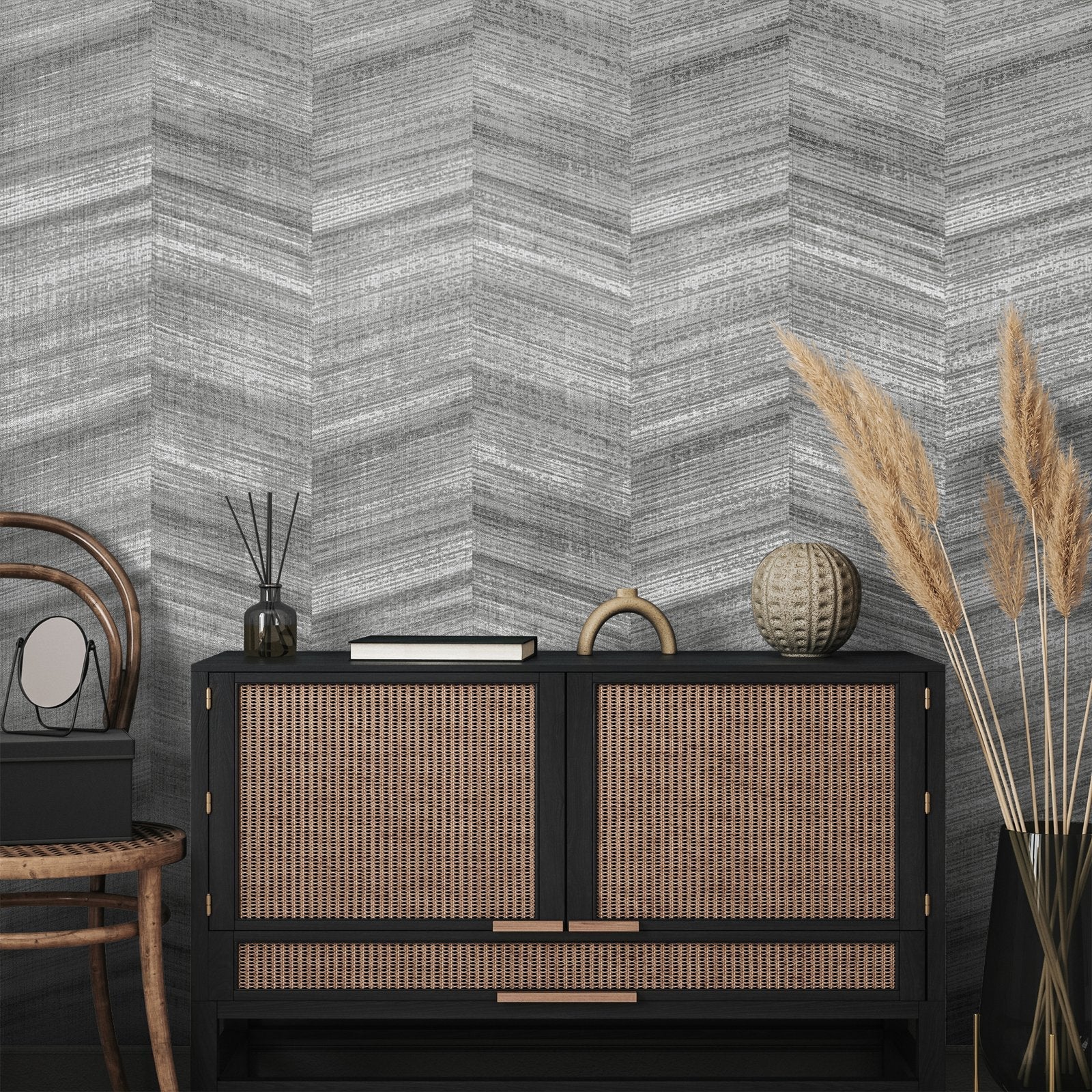 Vetro wallpaper in silver grey color - pattern number GH81327-23 - by Galerie in the Salt collection