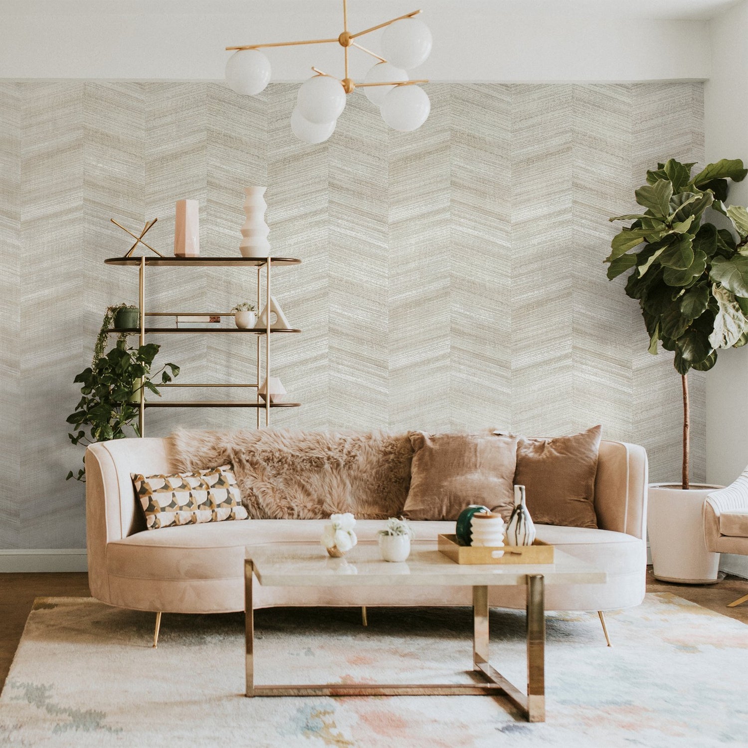 Vetro wallpaper in beige color - pattern number GH81329-23 - by Galerie in the Salt collection