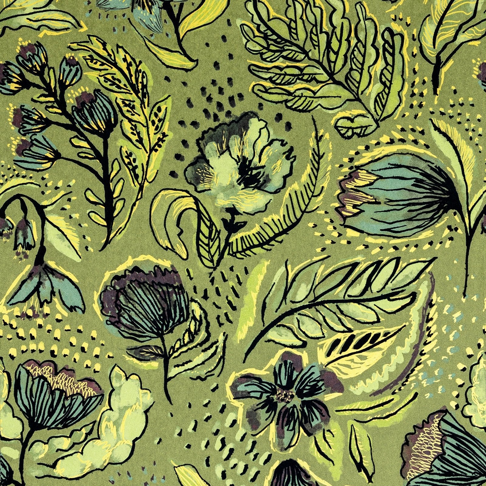 Wild Garden wallpaper in green color - pattern number GH81330-23 - by Galerie in the Pepper collection