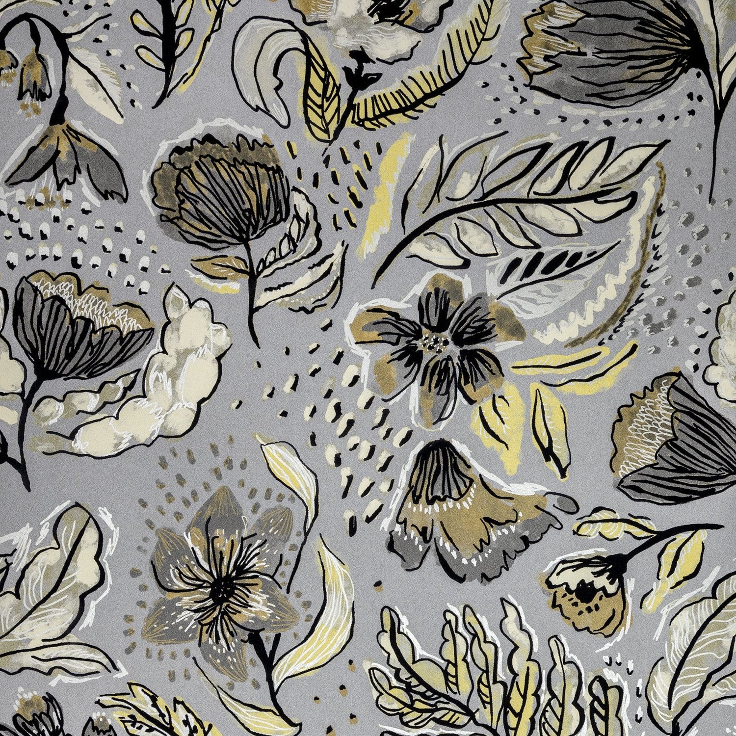 Wild Garden wallpaper in silver grey color - pattern number GH81333-23 - by Galerie in the Pepper collection