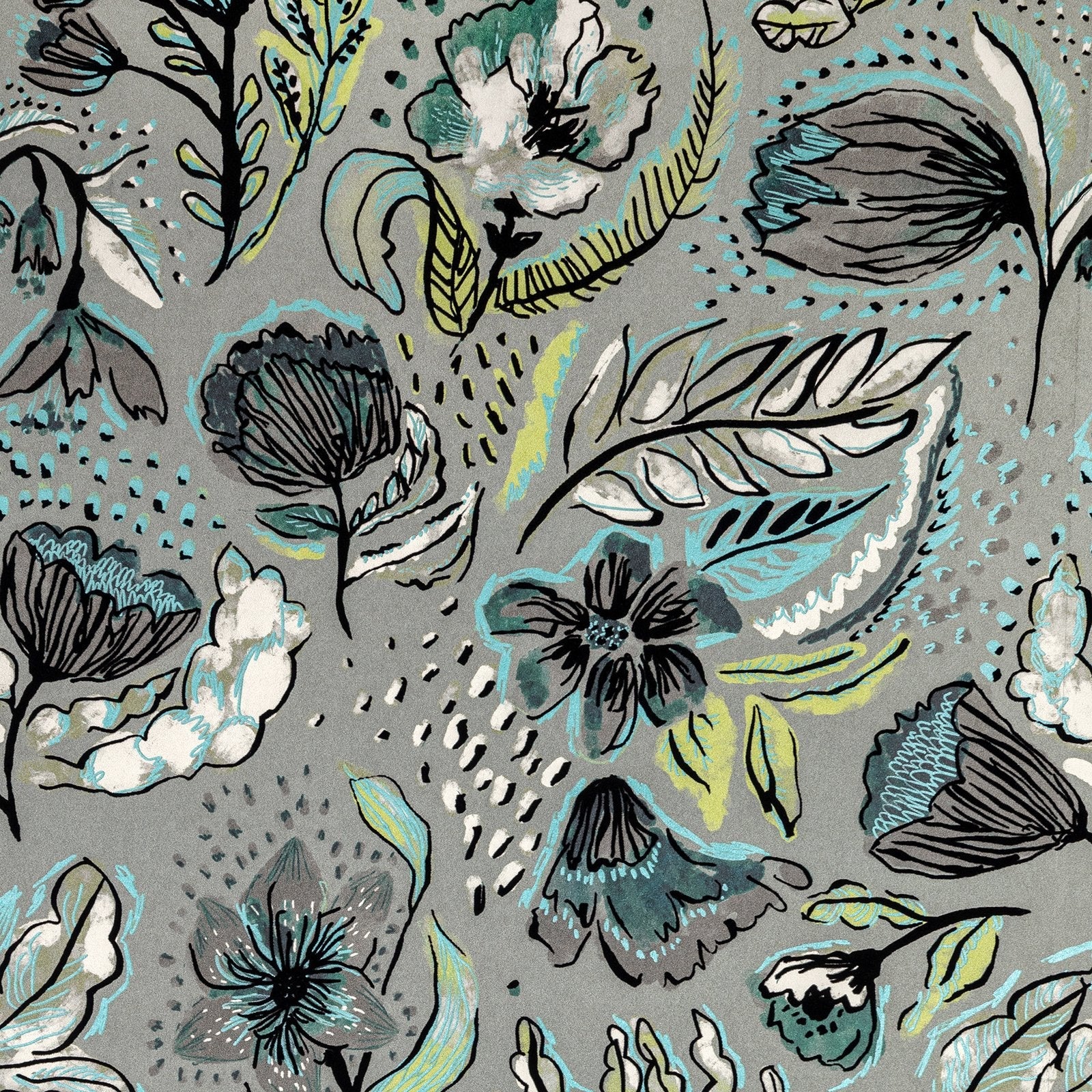Wild Garden wallpaper in silver grey color - pattern number GH81334-23 - by Galerie in the Pepper collection
