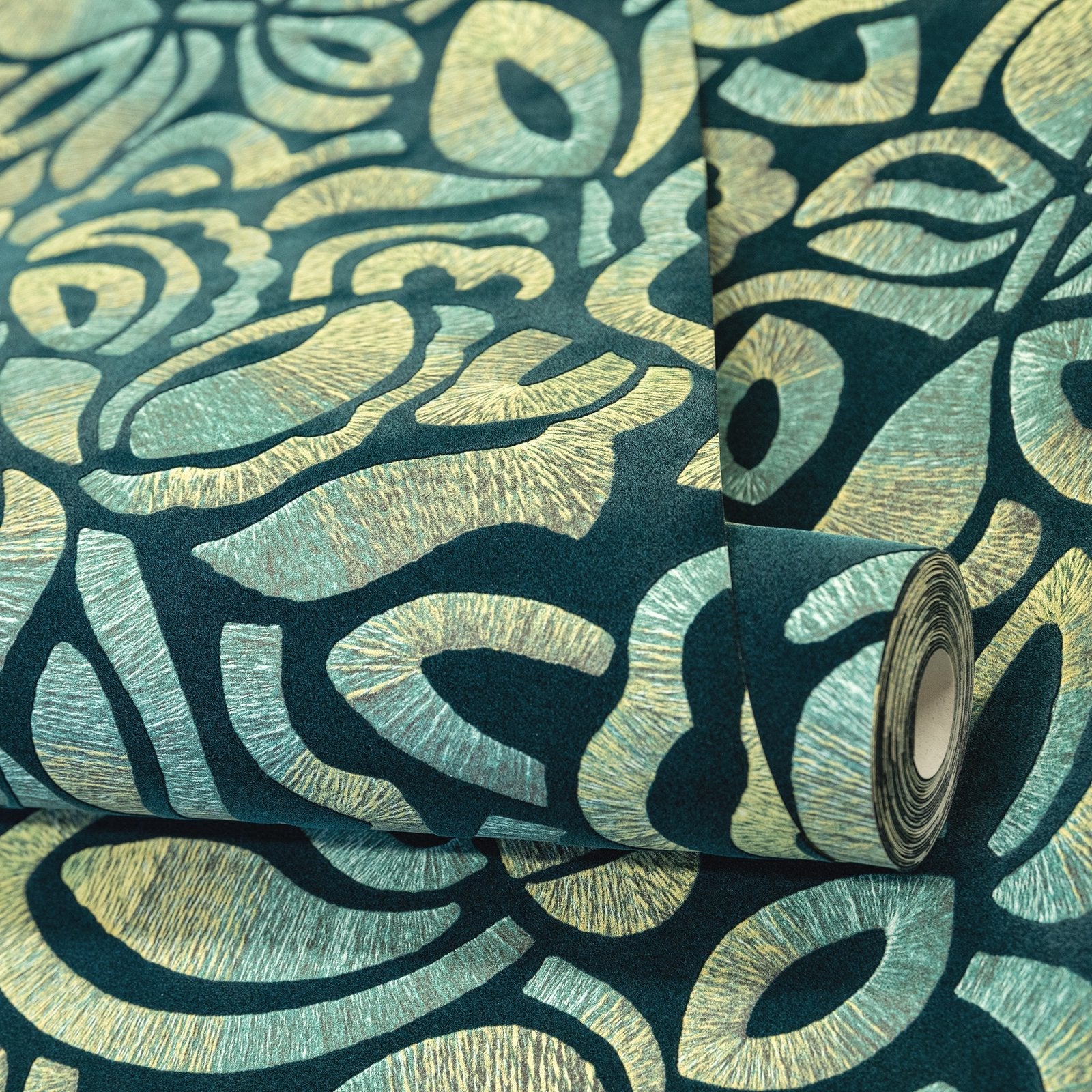 Brussels Lace wallpaper in green color - pattern number GH81337-23 - by Galerie in the Pepper collection
