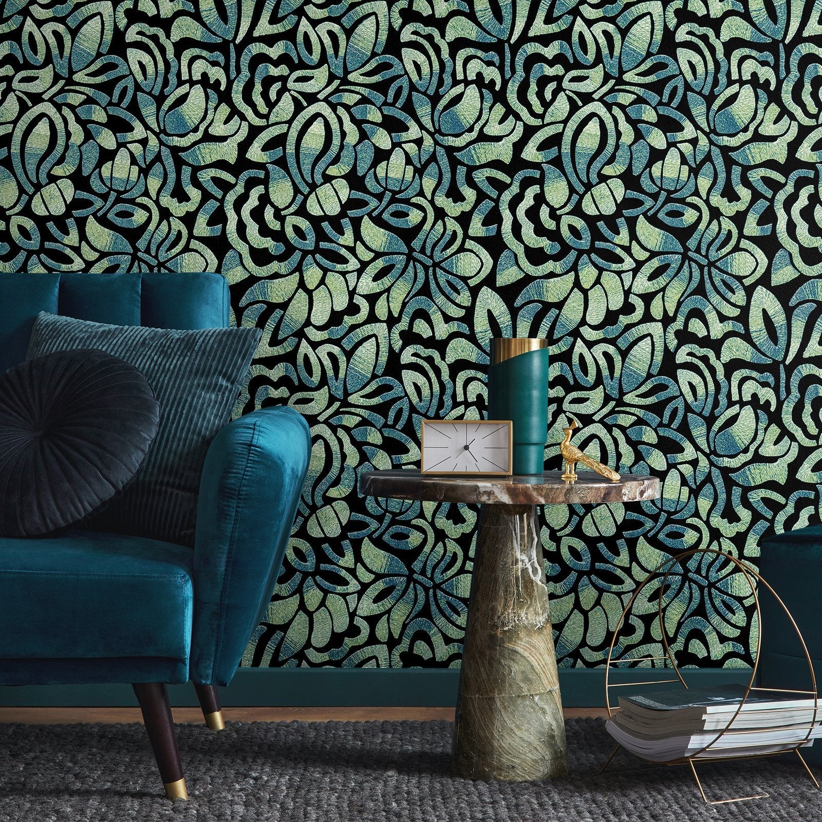 Brussels Lace wallpaper in green color - pattern number GH81340-23 - by Galerie in the Pepper collection