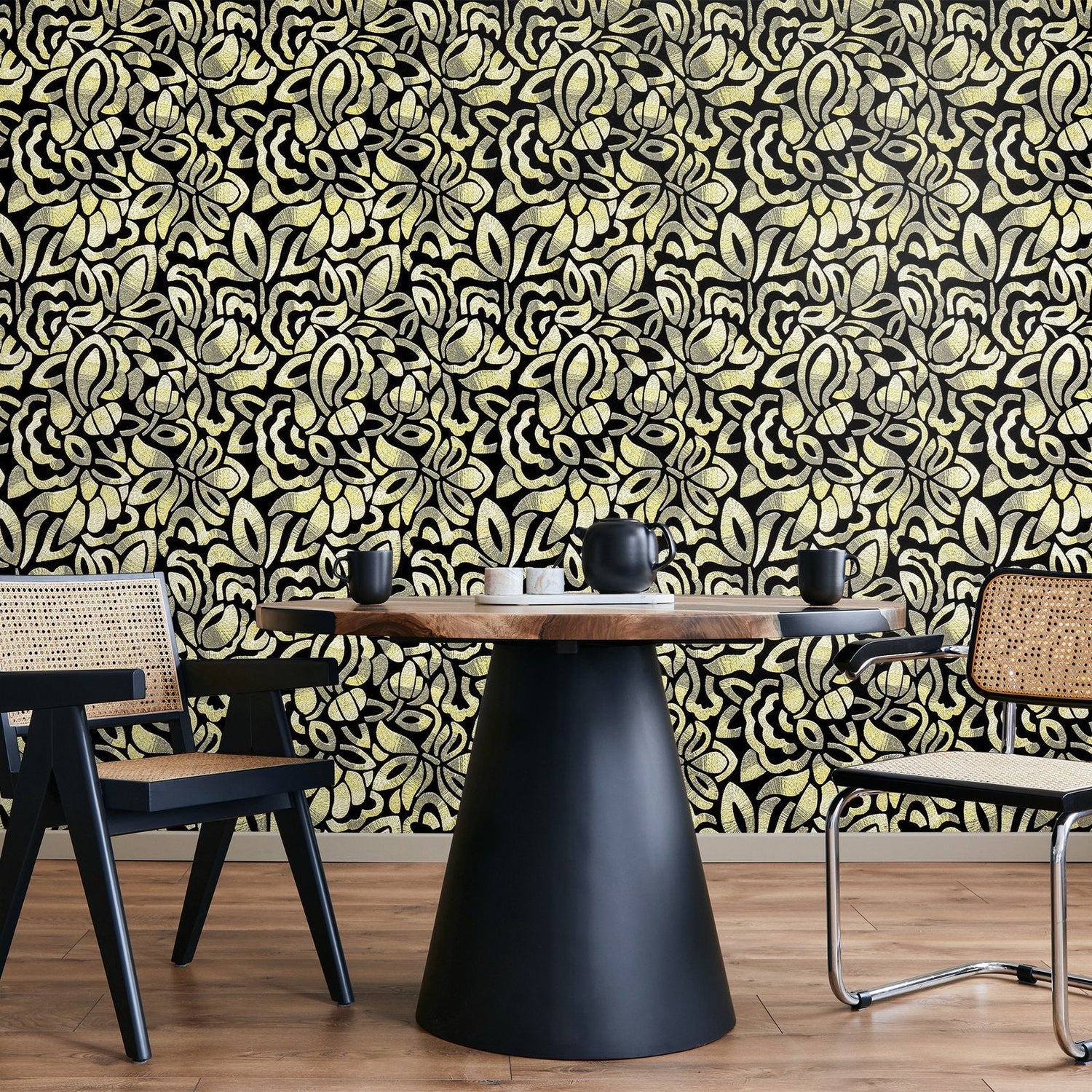 Brussels Lace wallpaper in yellow color - pattern number GH81341-23 - by Galerie in the Pepper collection