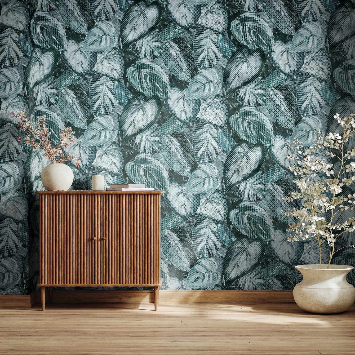 Ficus wallpaper in green color - pattern number GH81345-23 - by Galerie in the Pepper collection