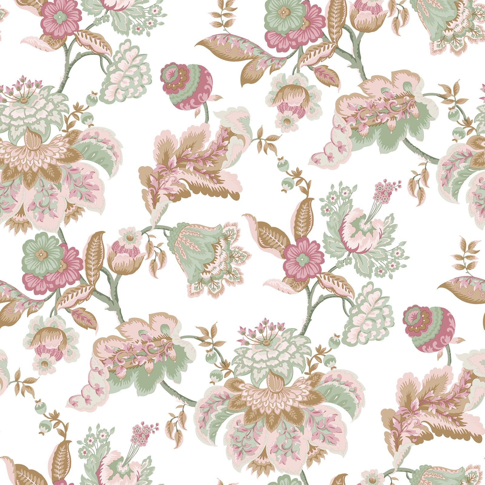 Jacobin Garden Wallpaper in Pink color - pattern number 8300 - by Galerie in the Blooming Garden collection
