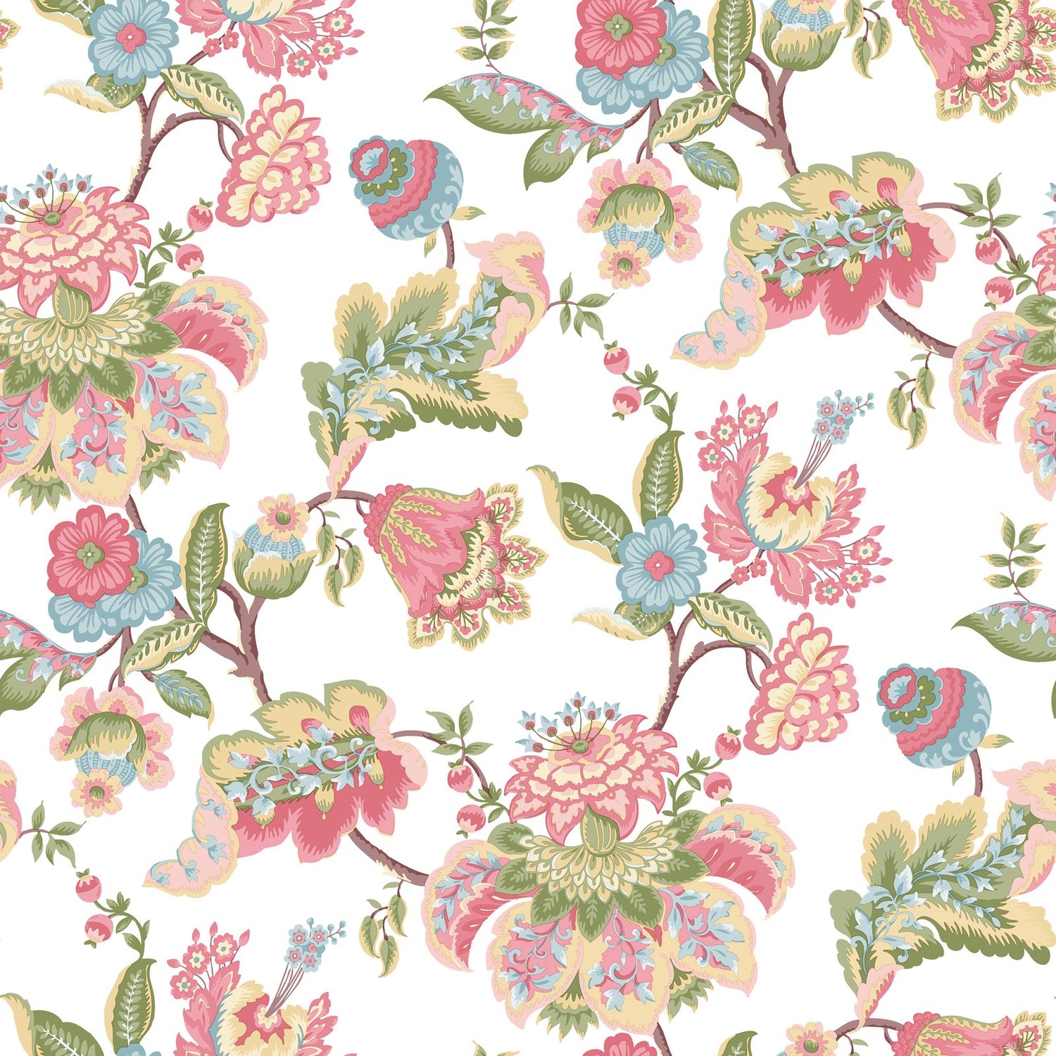 Jacobin Garden Wallpaper in Pink color - pattern number 8301 - by Galerie in the Blooming Garden collection