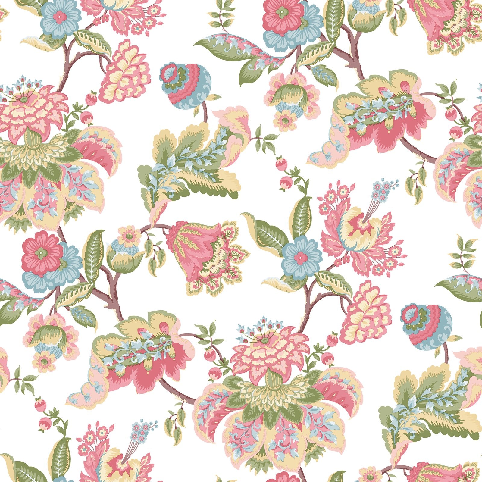 Jacobin Garden Wallpaper in Pink color - pattern number 8301 - by Galerie in the Blooming Garden collection