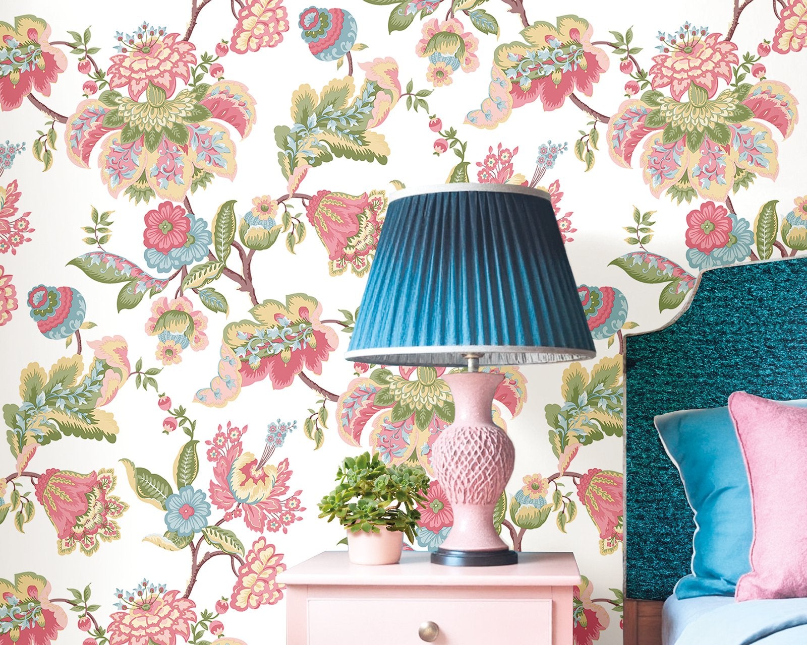 Jacobin Garden Wallpaper in Pink color - pattern number 8301 - by Galerie in the Blooming Garden collection