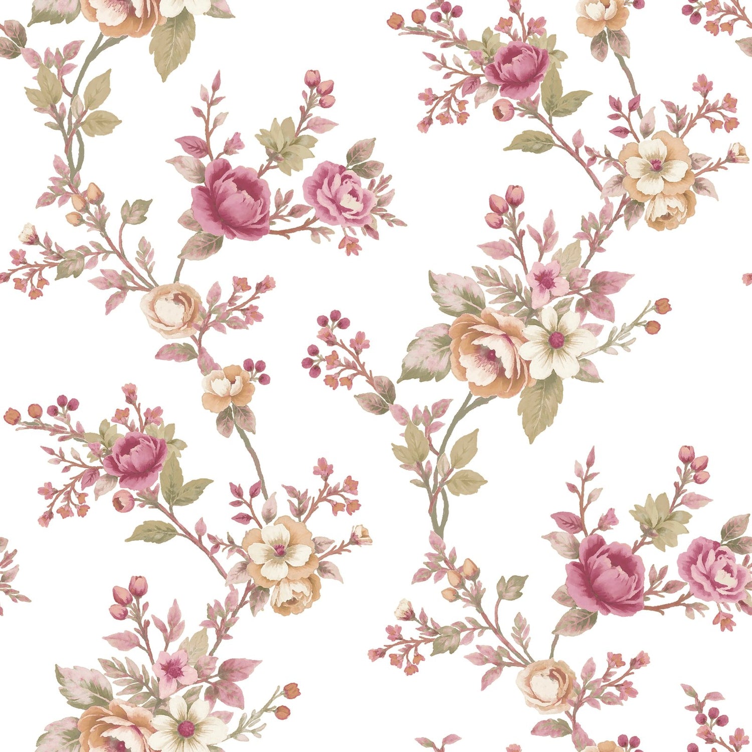 Soffio Garden Wallpaper in Red color - pattern number 8326 - by Galerie in the Blooming Garden collection