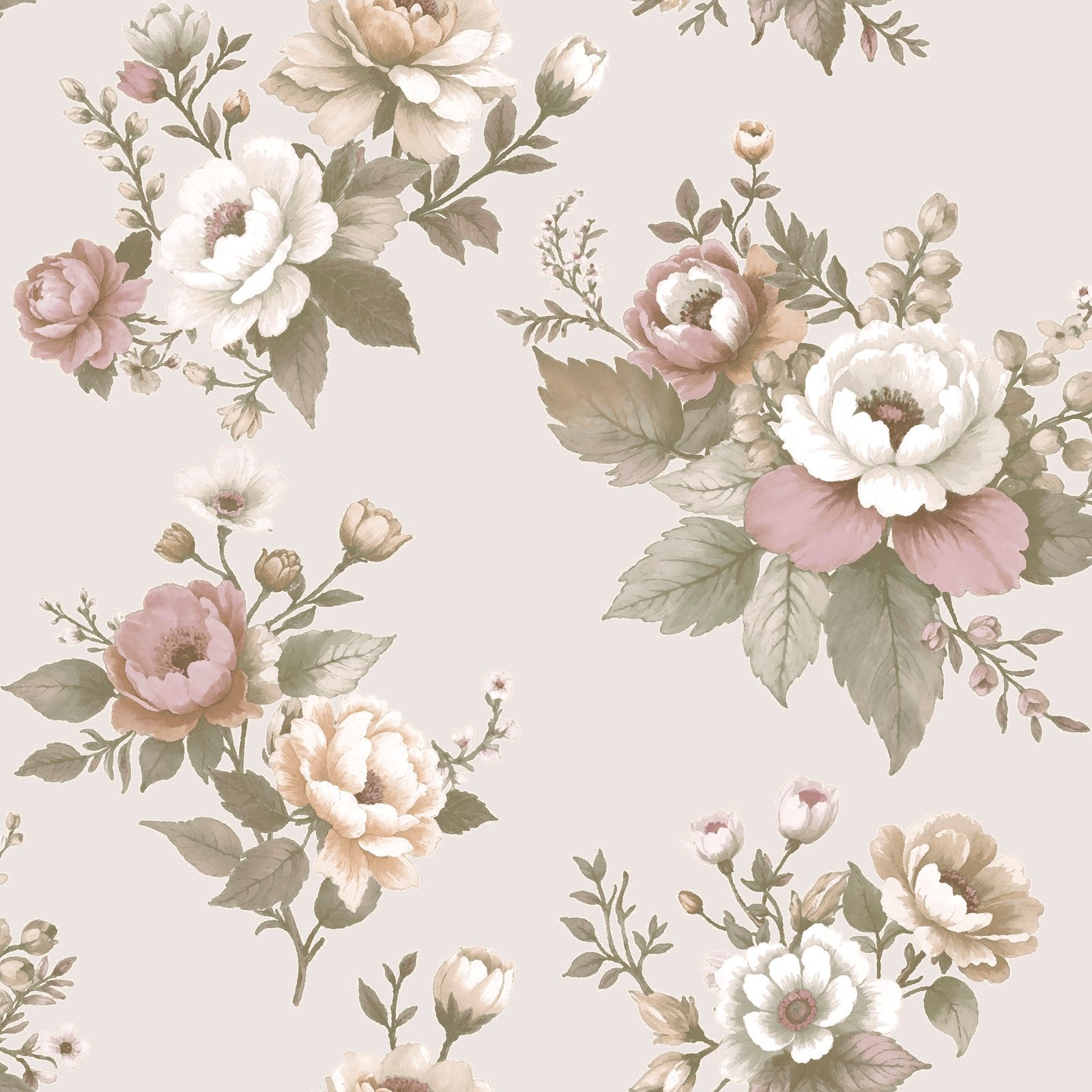 Vintage Garden Wallpaper in Pink color - pattern number 8330 - by Galerie in the Blooming Garden collection