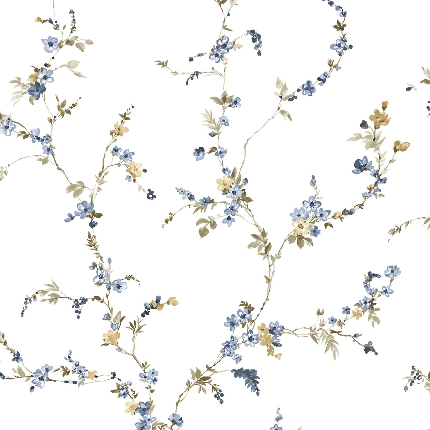 Fiorellino Edra Wallpaper in Blue color - pattern number 8336 - by Galerie in the Blooming Garden collection